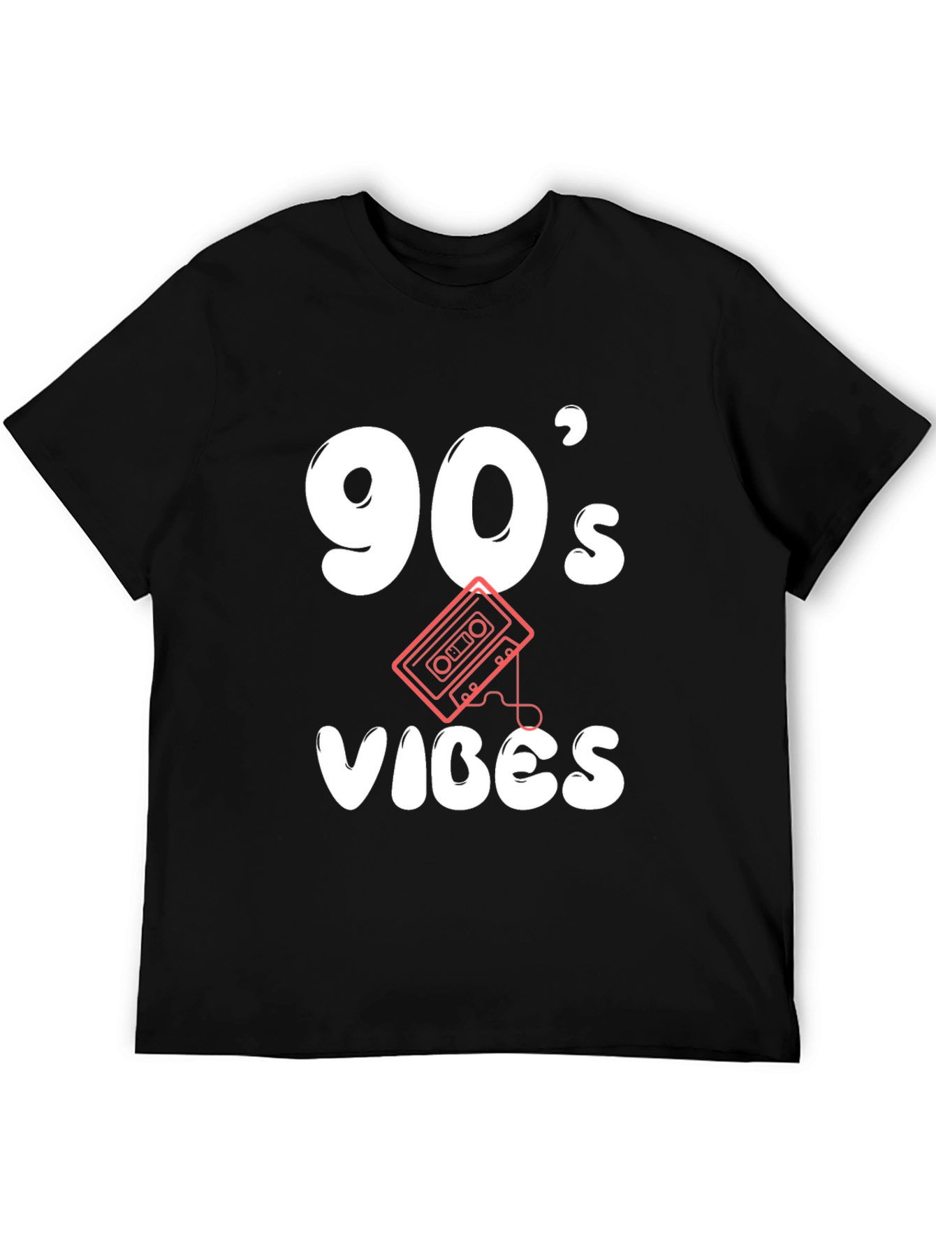 Black 90's Vibes Black Graphic Tee view 5