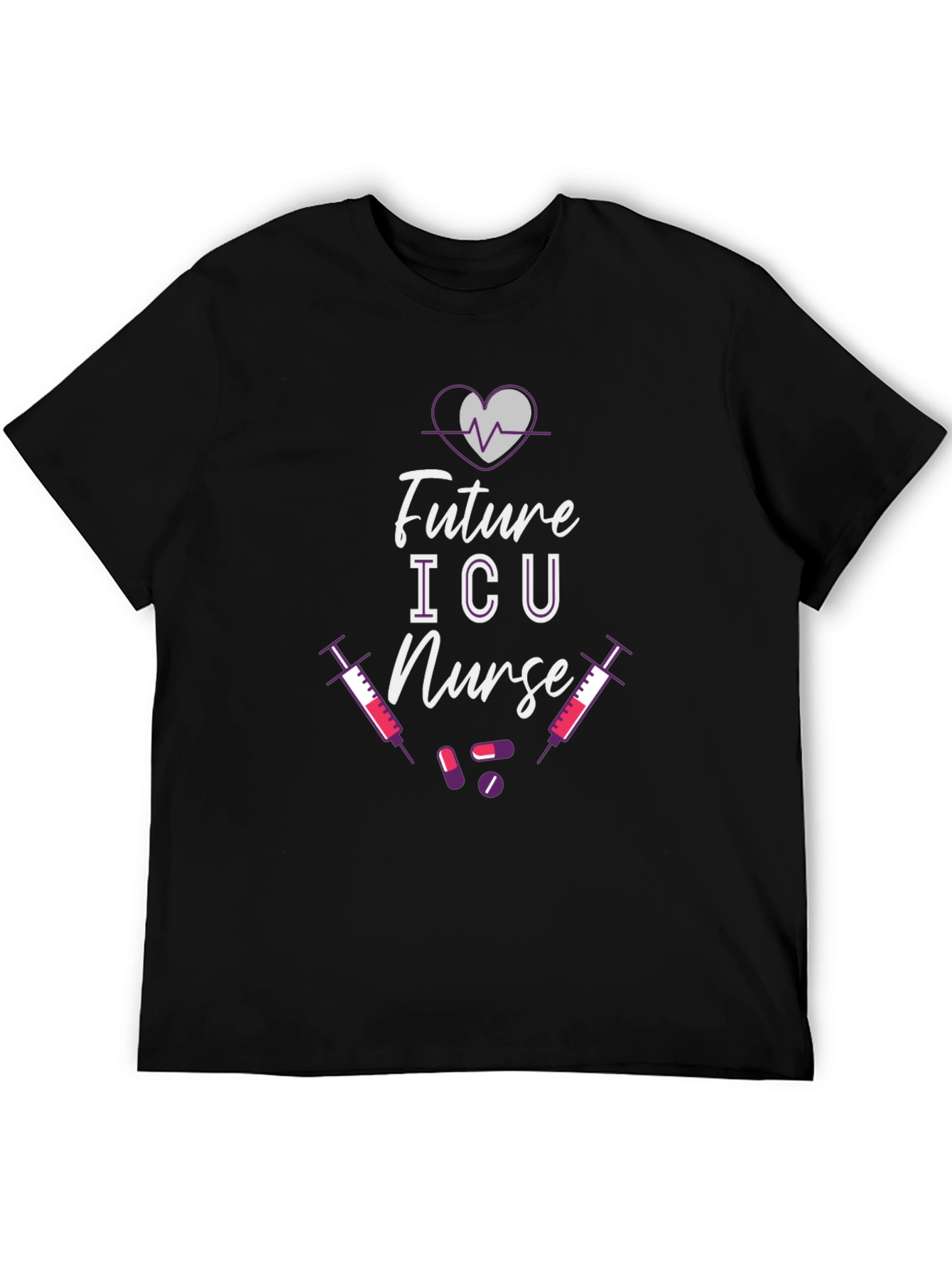 Black Future ICU Nurse T-Shirt view 5