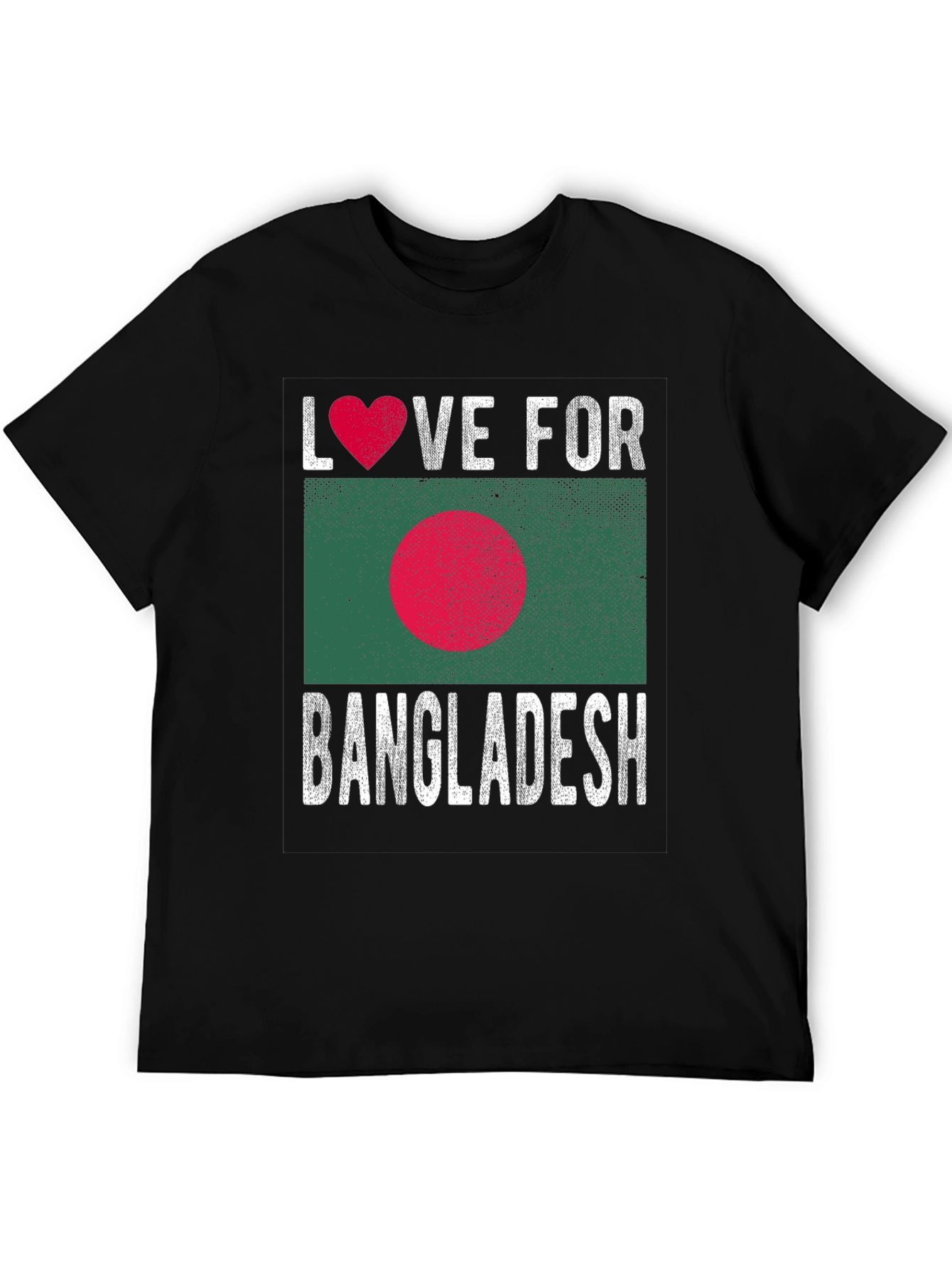 Black Love for Bangladesh T-Shirt - Heart Flag Design view 5