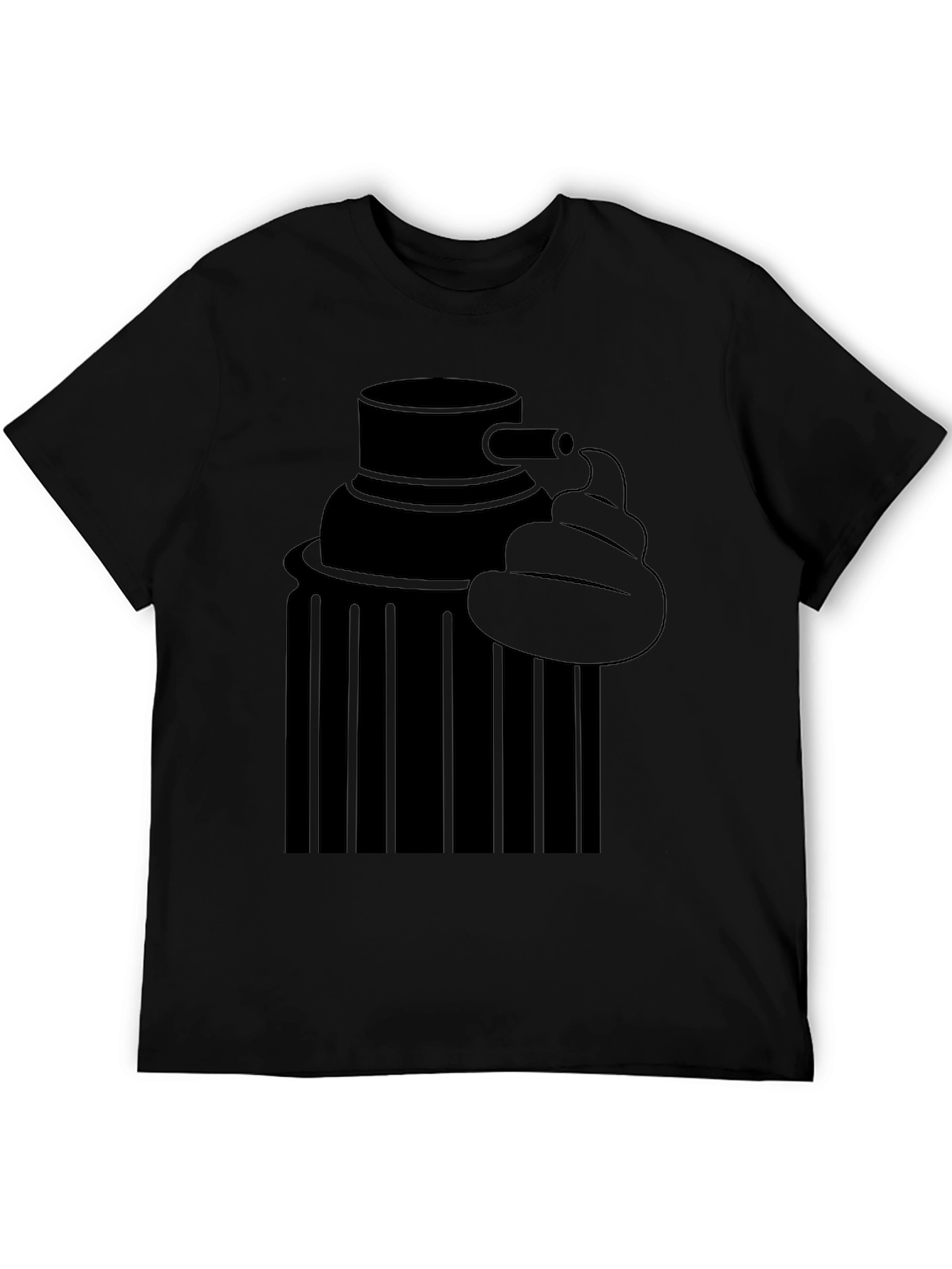 Black Toilet Humor Tee - Graphic Print Black T-Shirt view 5