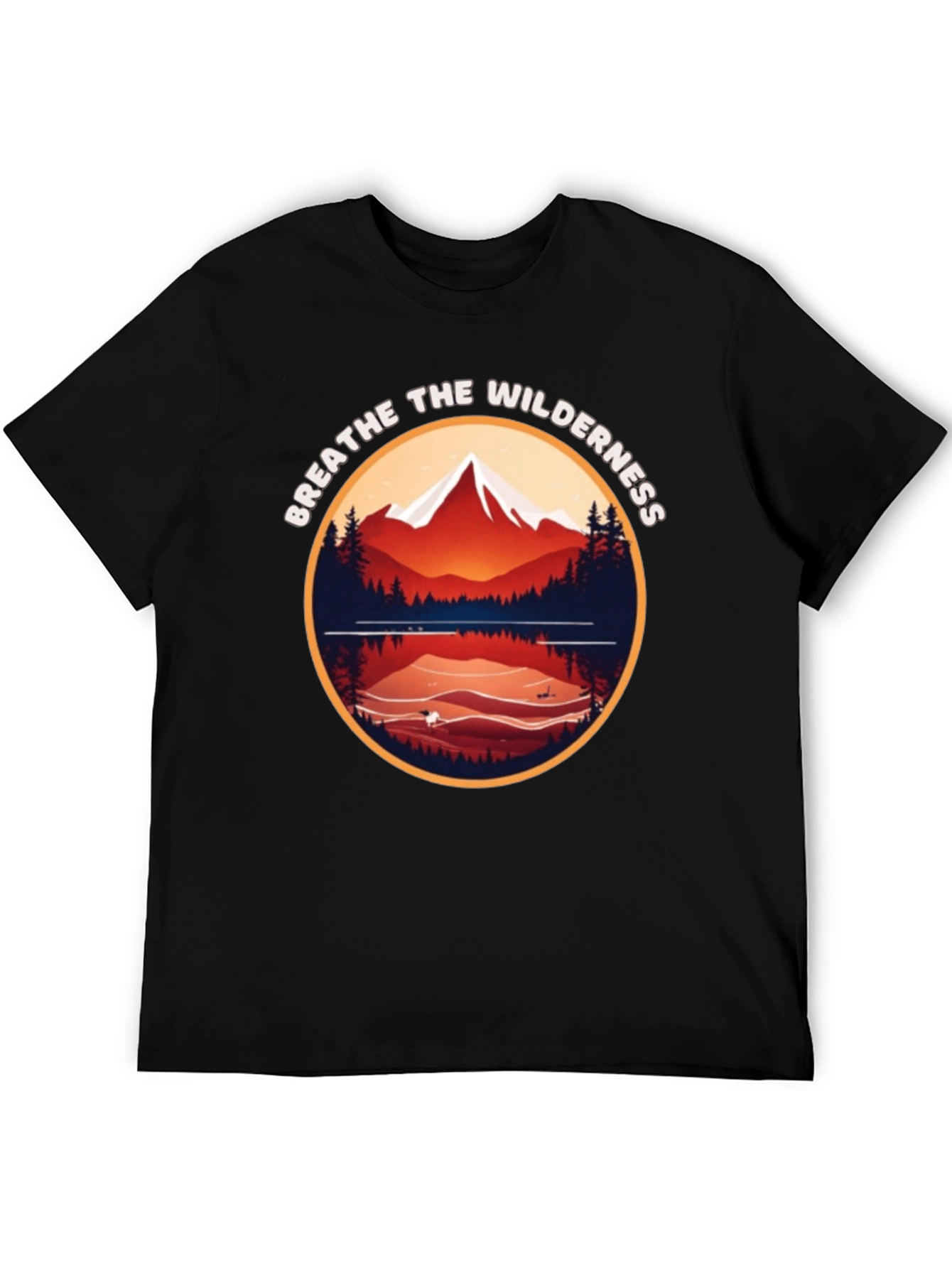 Black Breathe the Wilderness Graphic Tee view 5