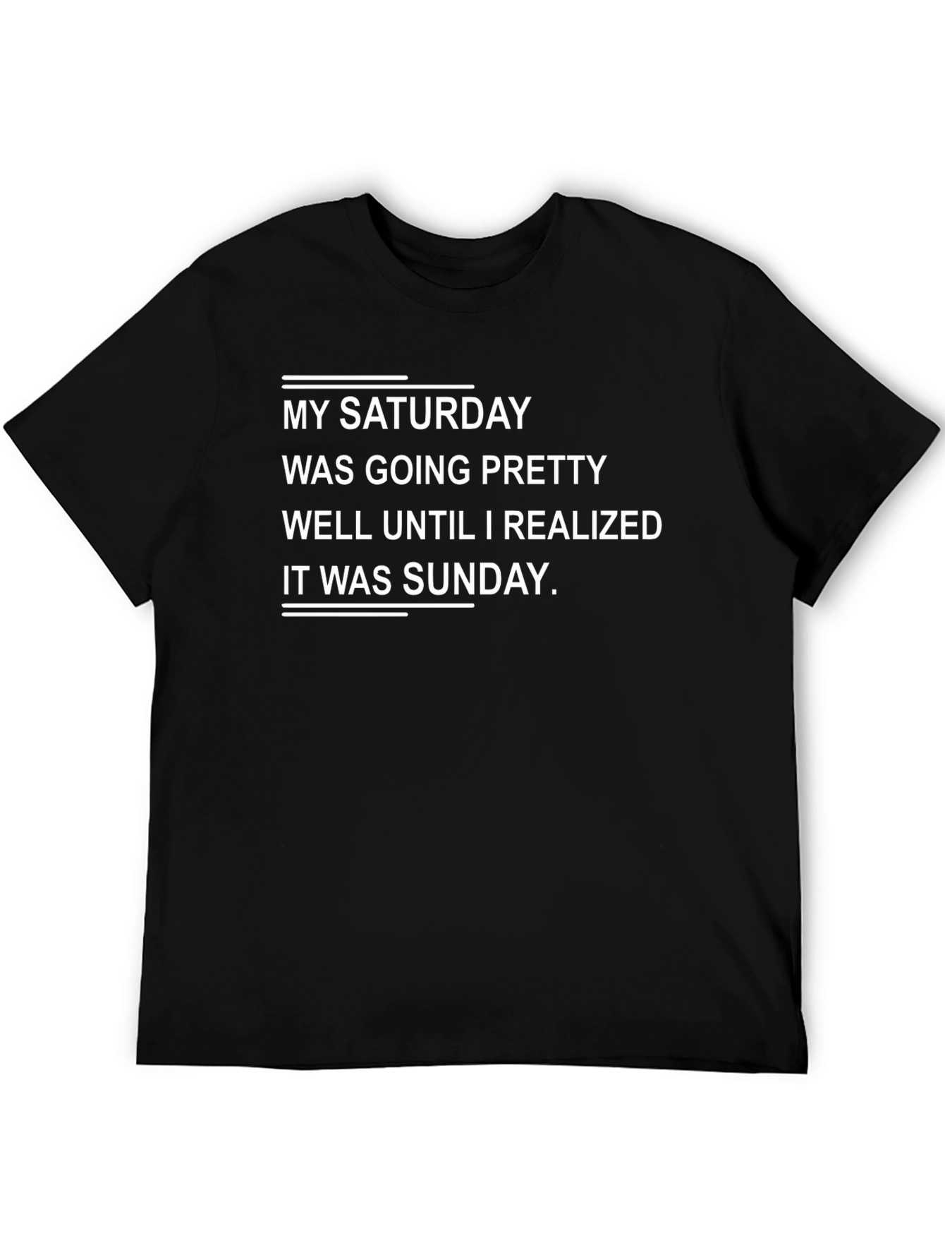 Black Funny "My Saturday" Graphic T-Shirt view 5
