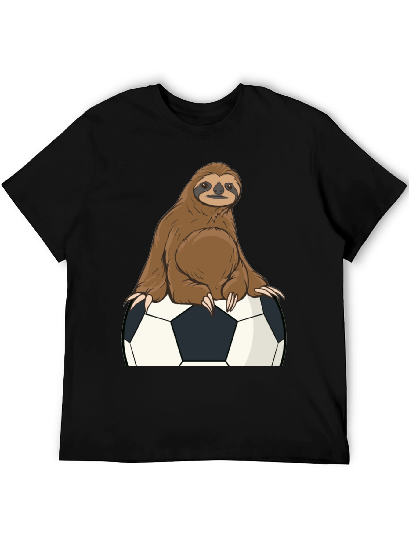 Black Sloth Soccer T-Shirt - Funny Graphic Tee view 5