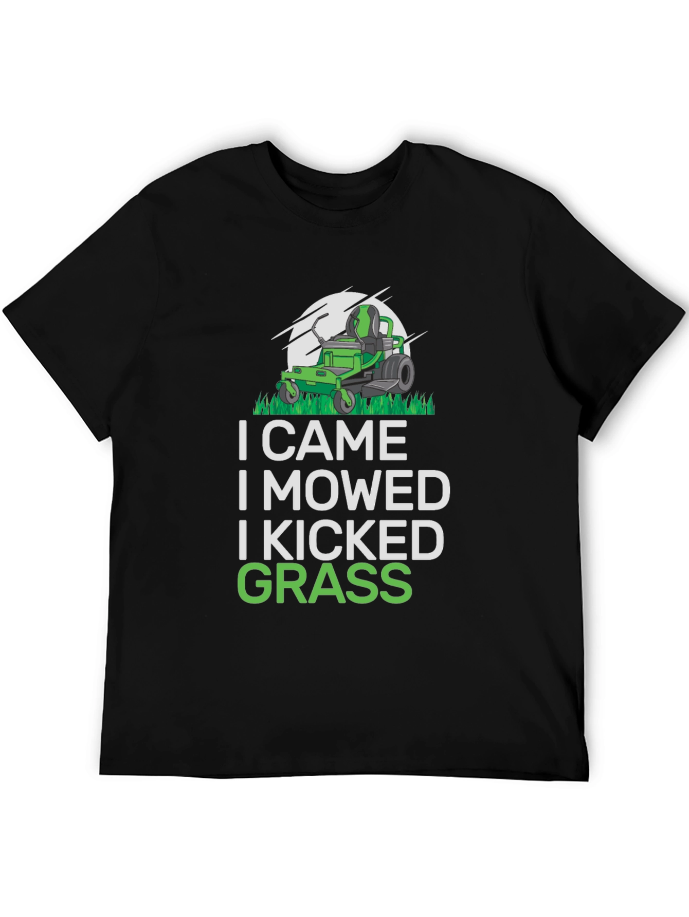 Black I Came I Mowed T-Shirt, Funny Lawn Mowing Shirt view 5