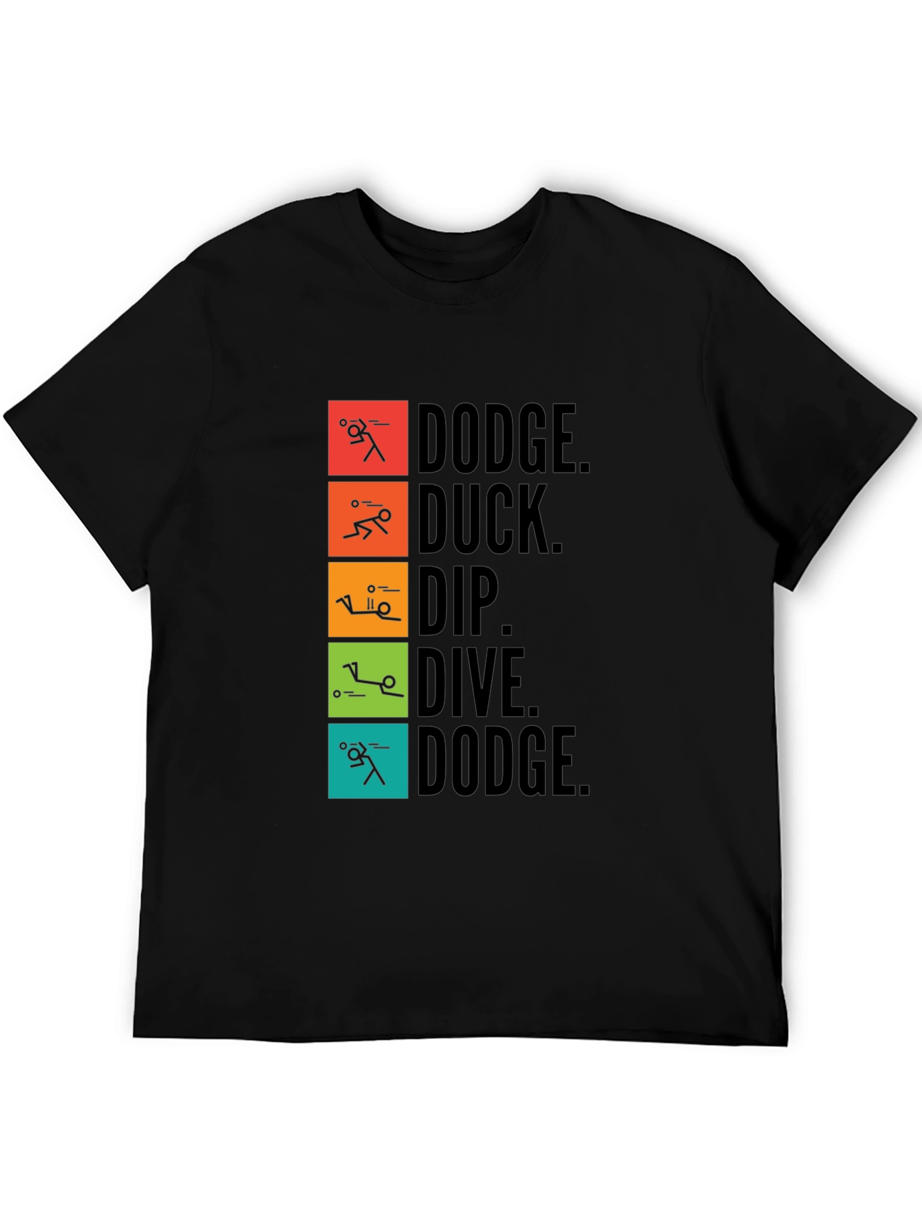 Black Dodgeball Stick Figure Graphic Tee view 5