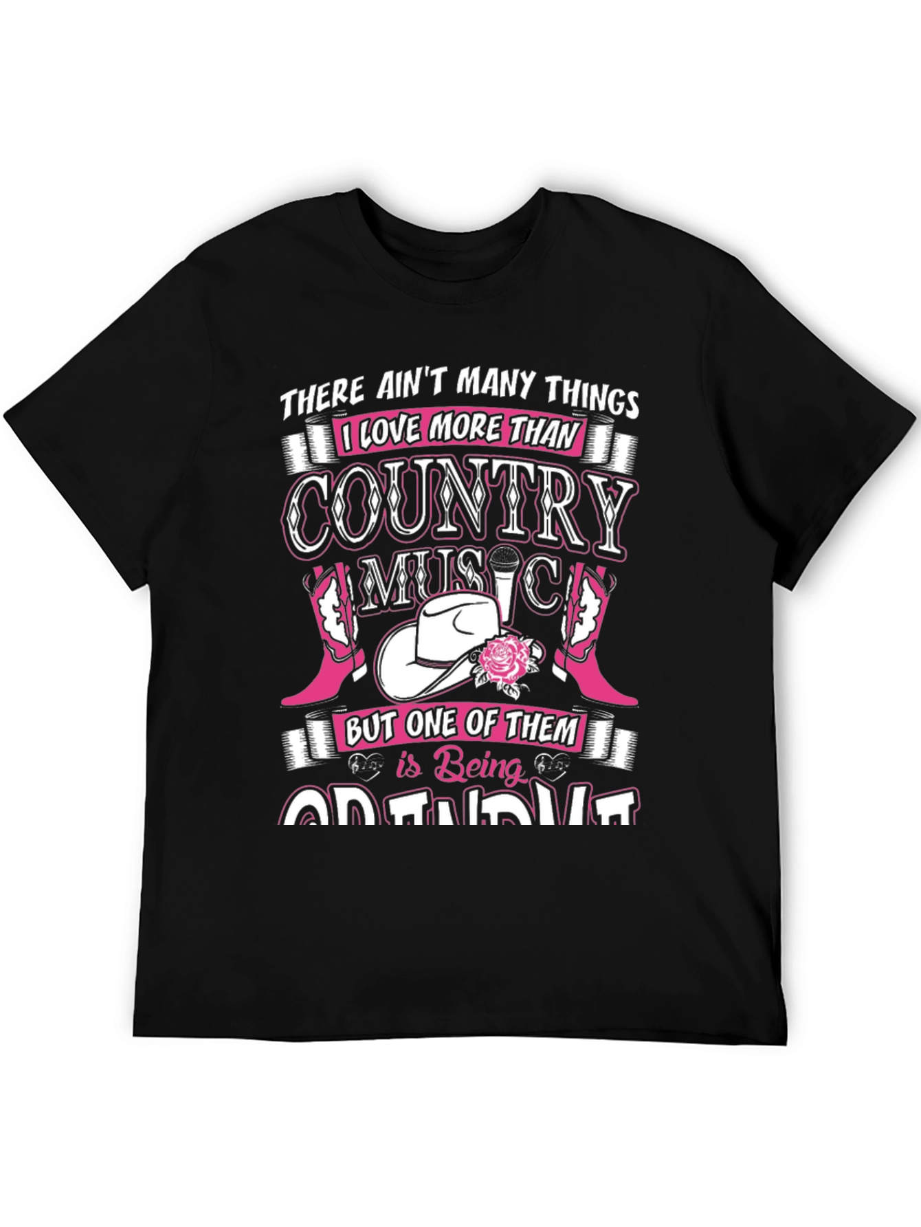 Black Country Music Grandma Black Graphic T-Shirt view 5