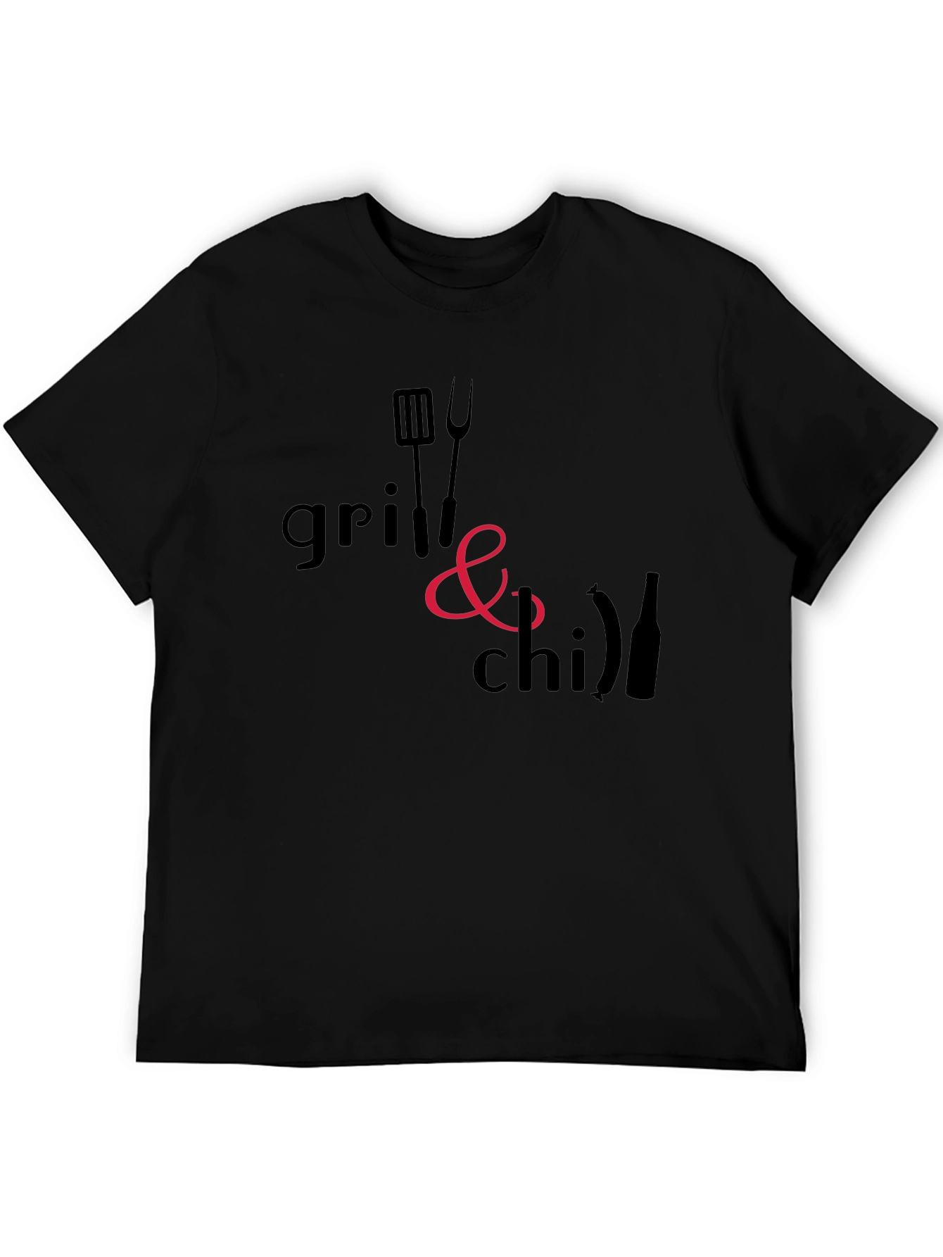 Black Grill & Chill Black T-Shirt - BBQ Ready view 5