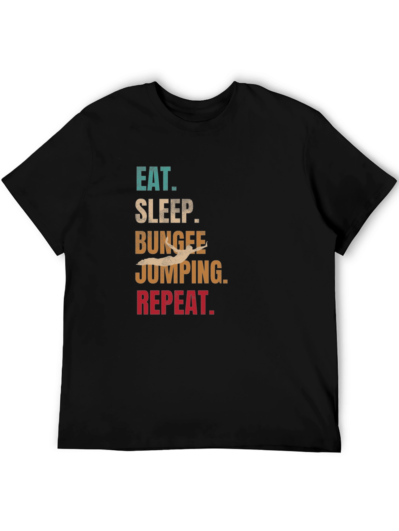 Eat Sleep Bungee Jump Repeat Black T-Shirt - 5
