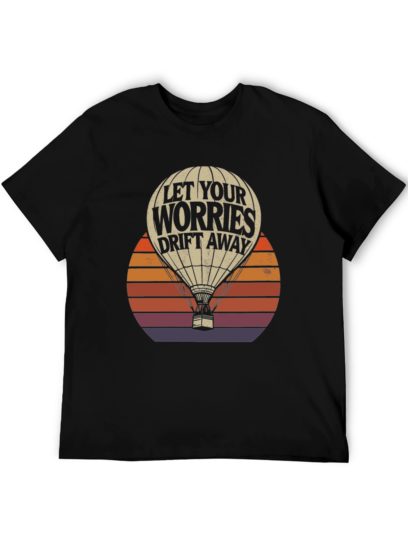 Black Let Your Worries Drift Away T-Shirt view 5