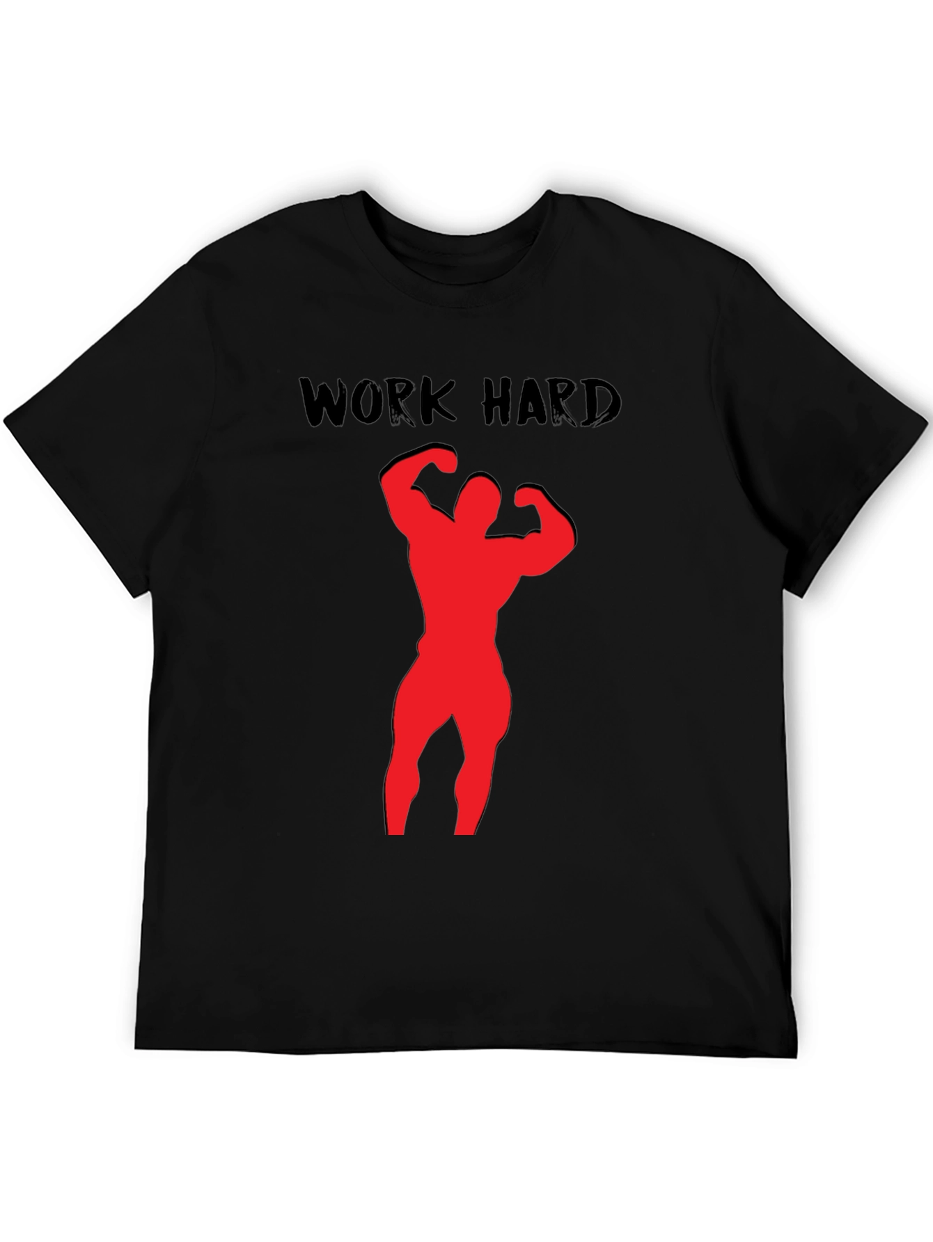 Black Work Hard Bodybuilding Black T-Shirt view 5