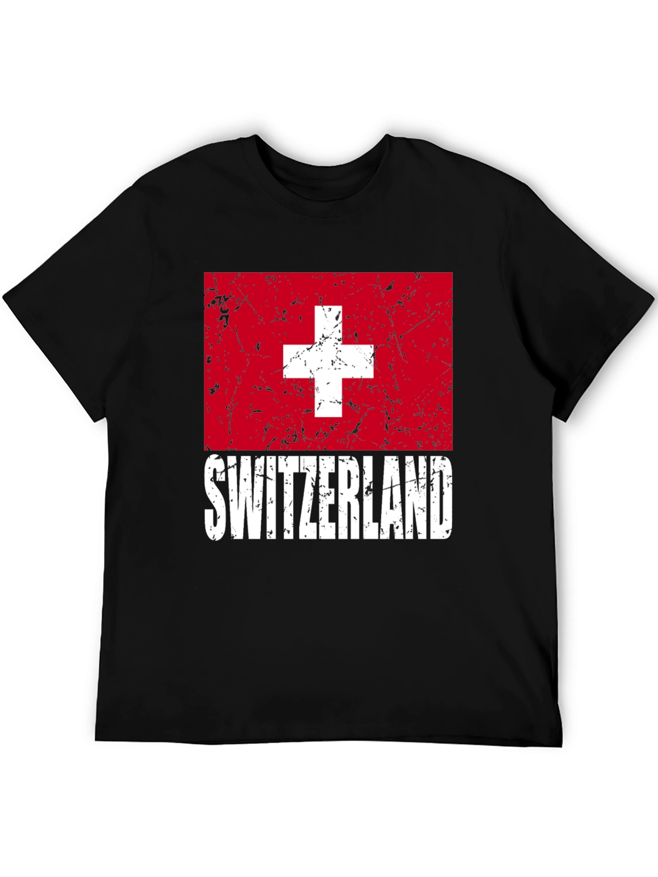 Switzerland Flag Graphic T-Shirt - Black - 5
