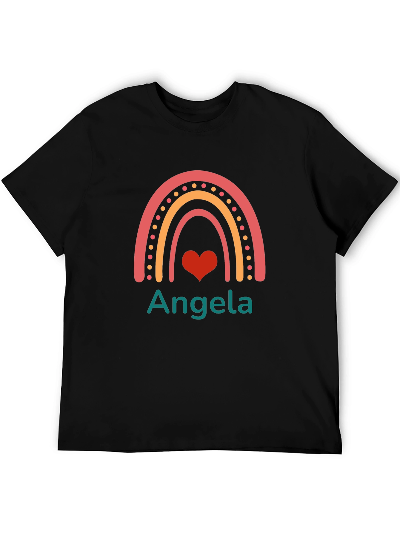 Black Personalized Rainbow Angela T-Shirt view 5