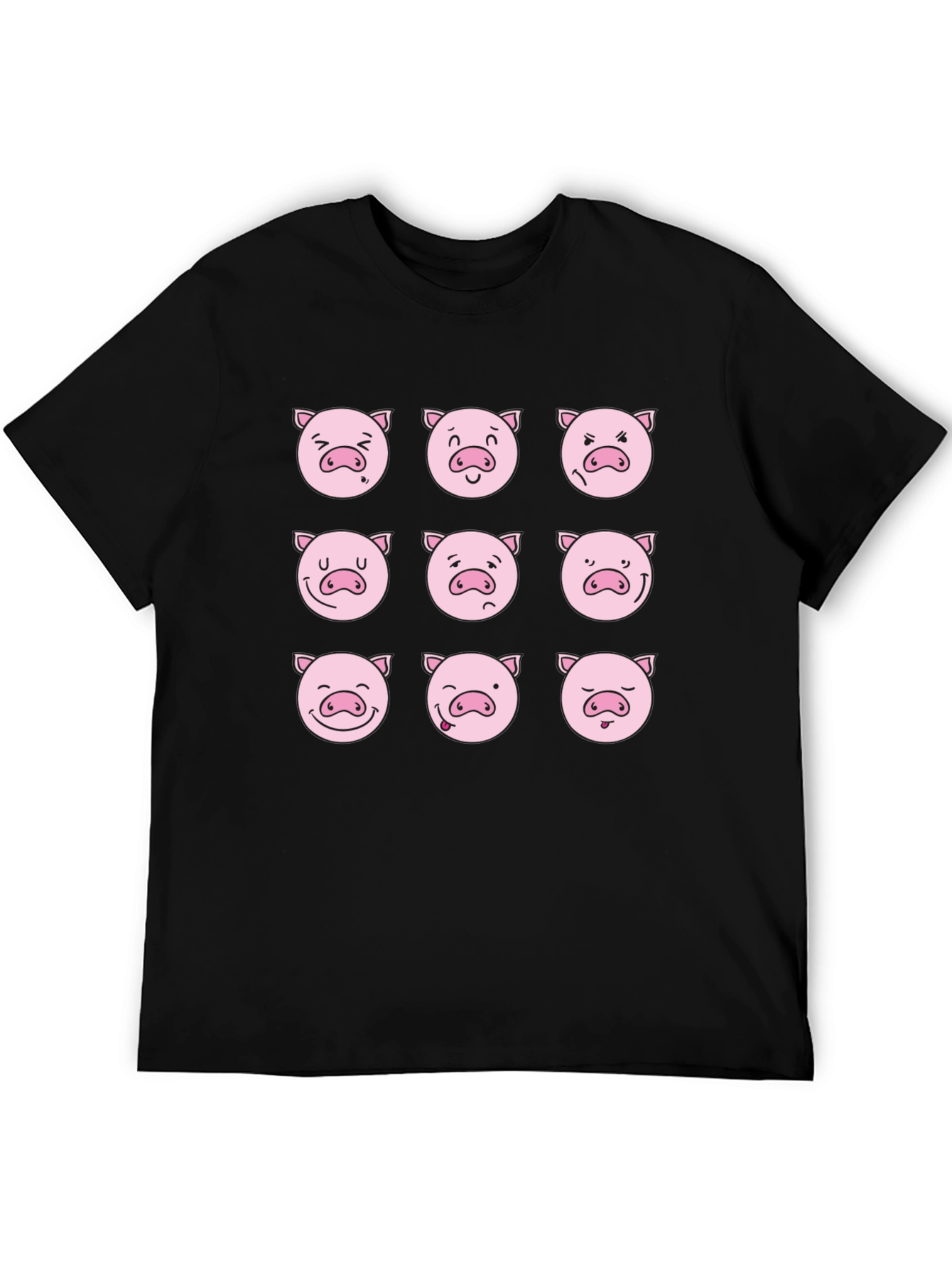 Black Pig Emoji Graphic Tee view 5