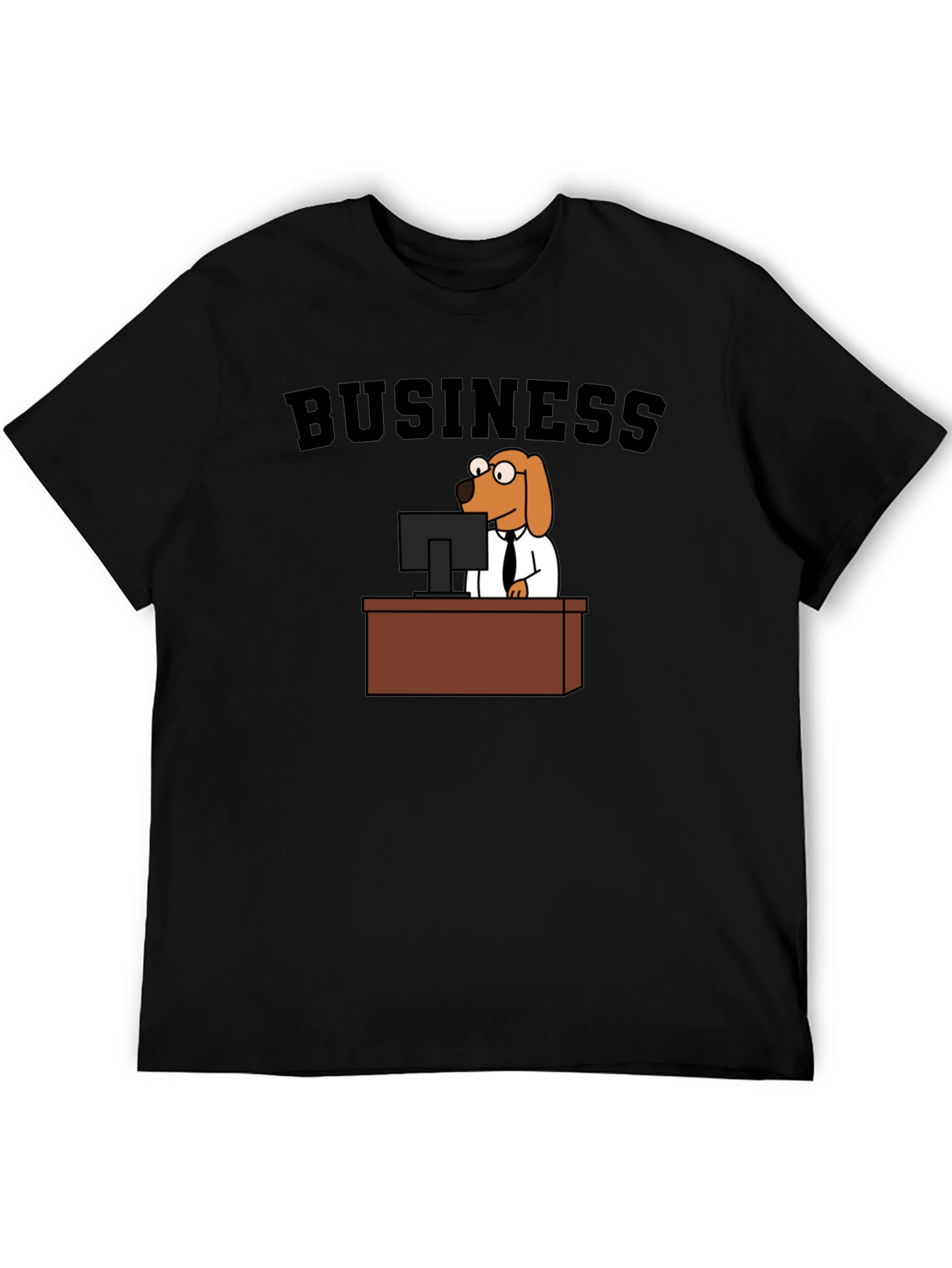 Black Business Dog Black T-Shirt view 5