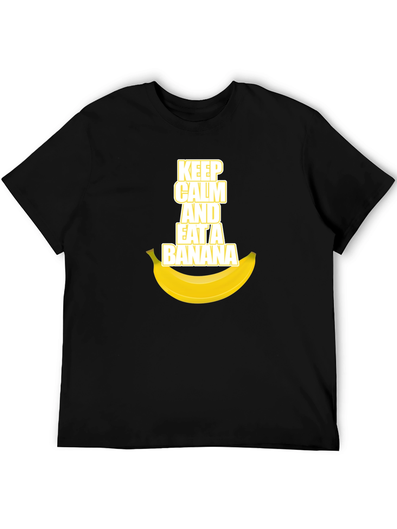 Black Keep Calm and Eat a Banana Graphic Tee view 5