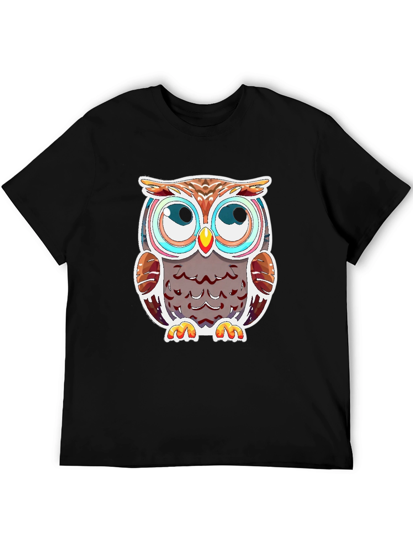 Black Owl Graphic Tee - Black Cotton Blend view 5