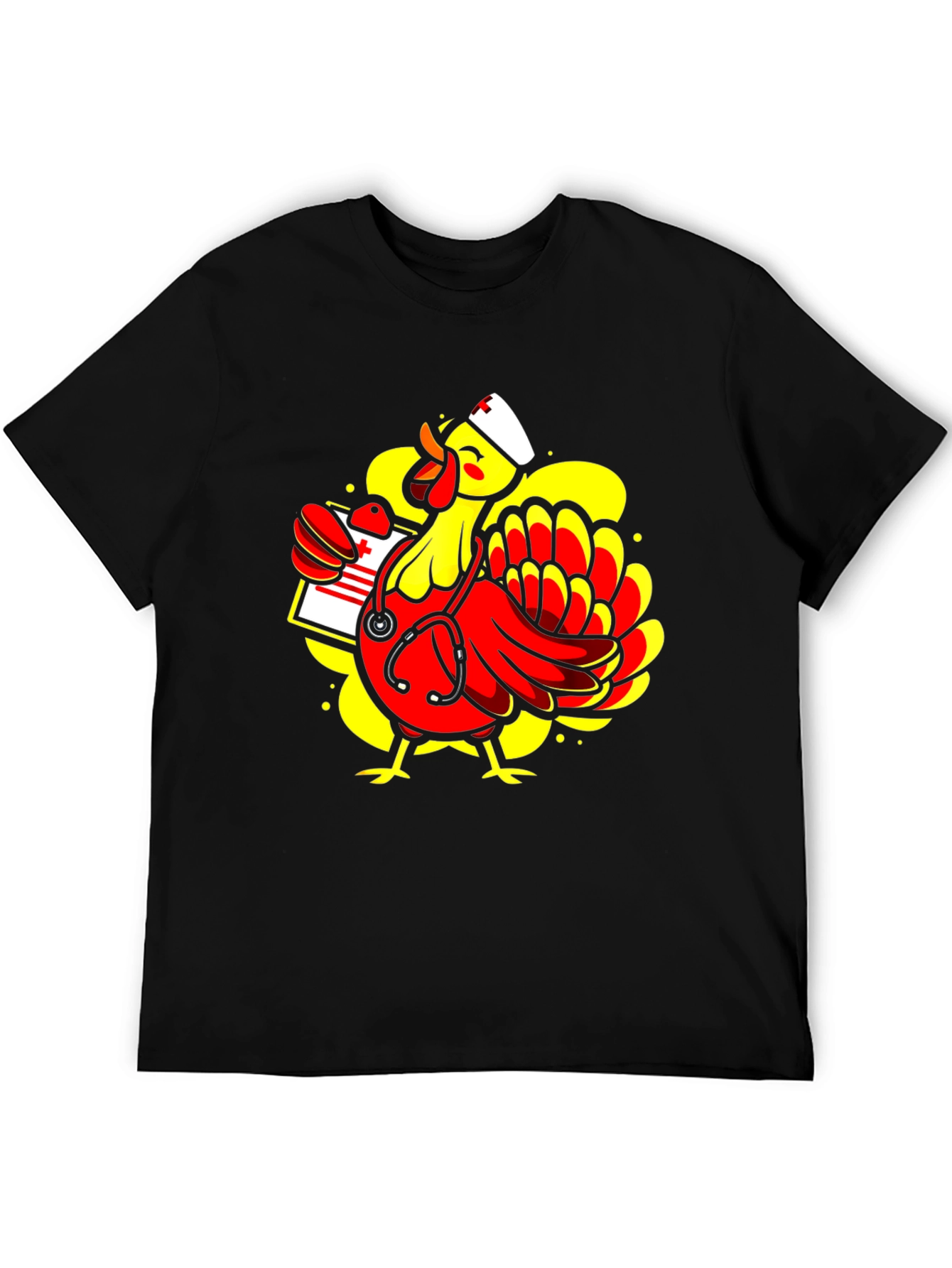 Black Nurse Chicken T-Shirt - Funny Animal Tee view 5
