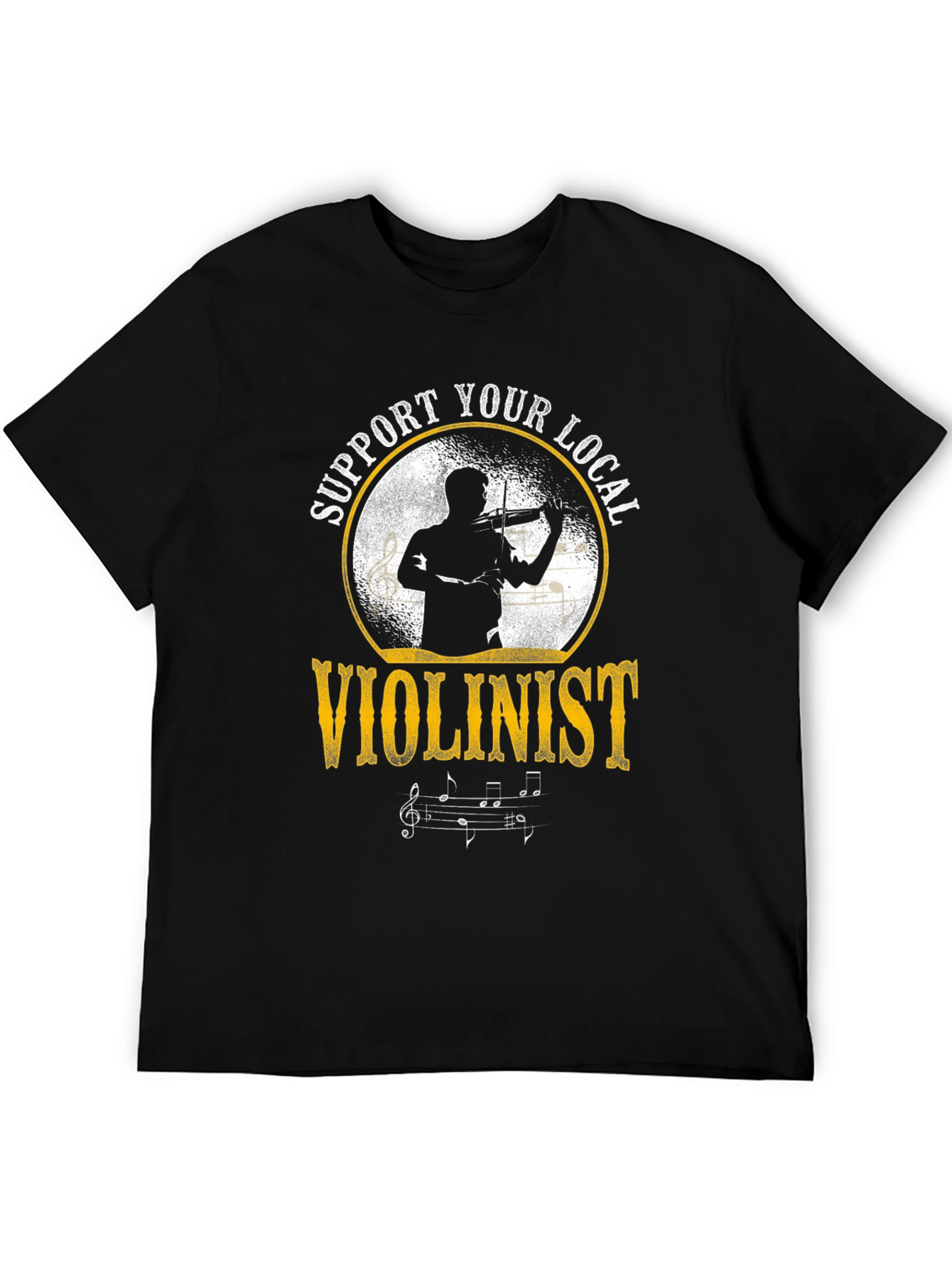 Black Support Your Local Violinist Tee view 5