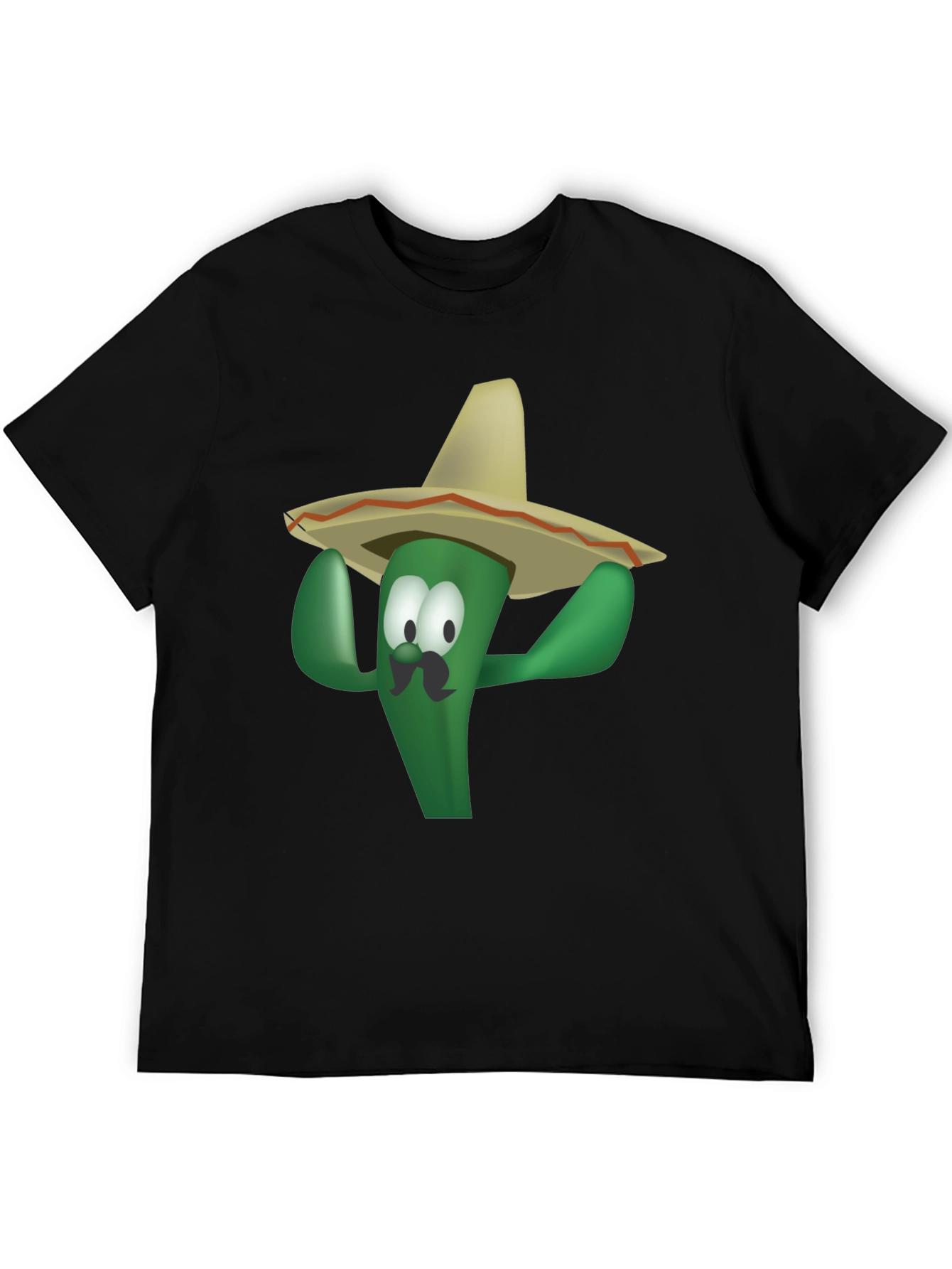 Black Funny Cactus Sombrero T-Shirt - Viva Mexico! view 5