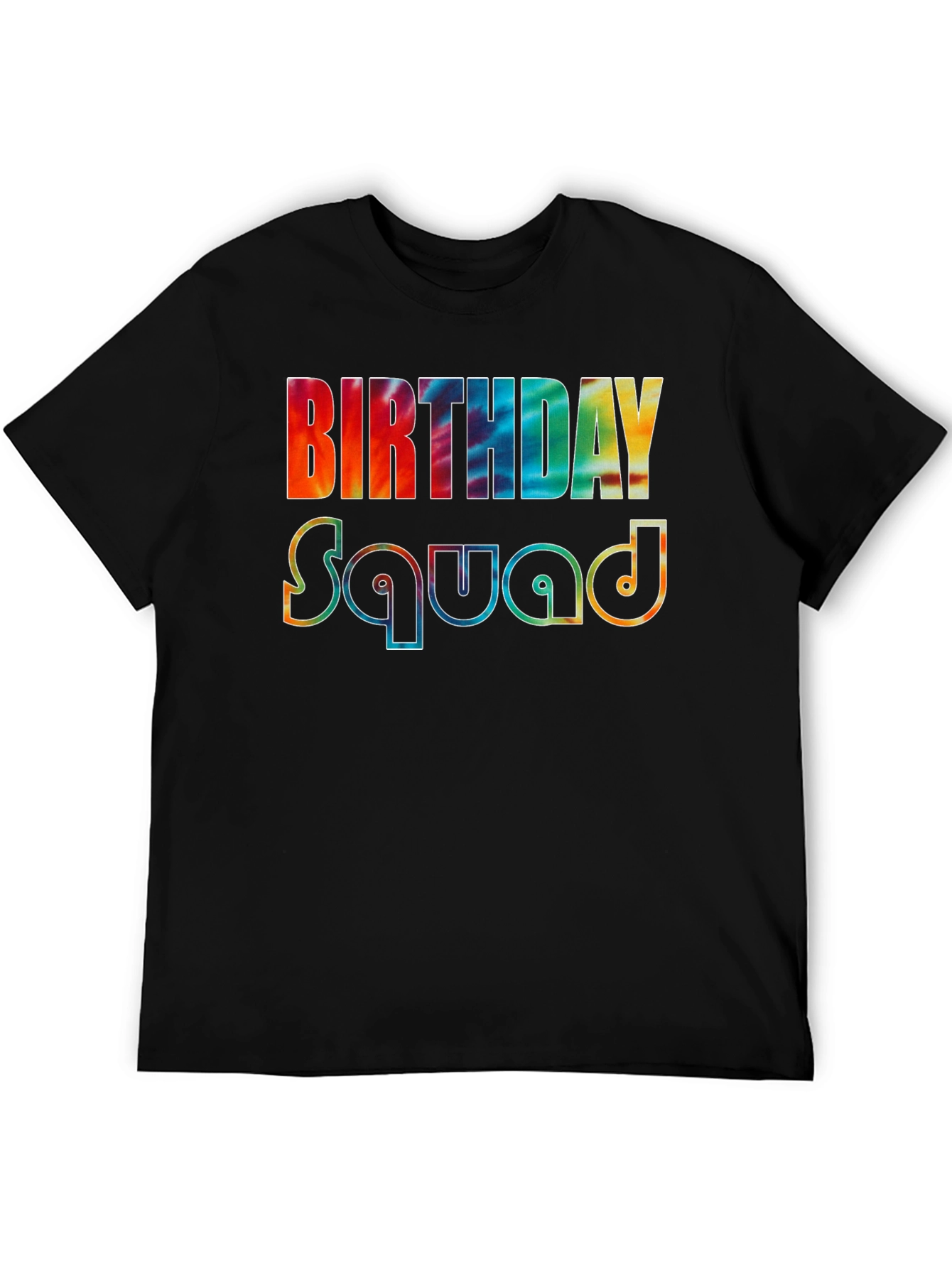 Black Birthday Squad Tie-Dye Graphic Tee view 5
