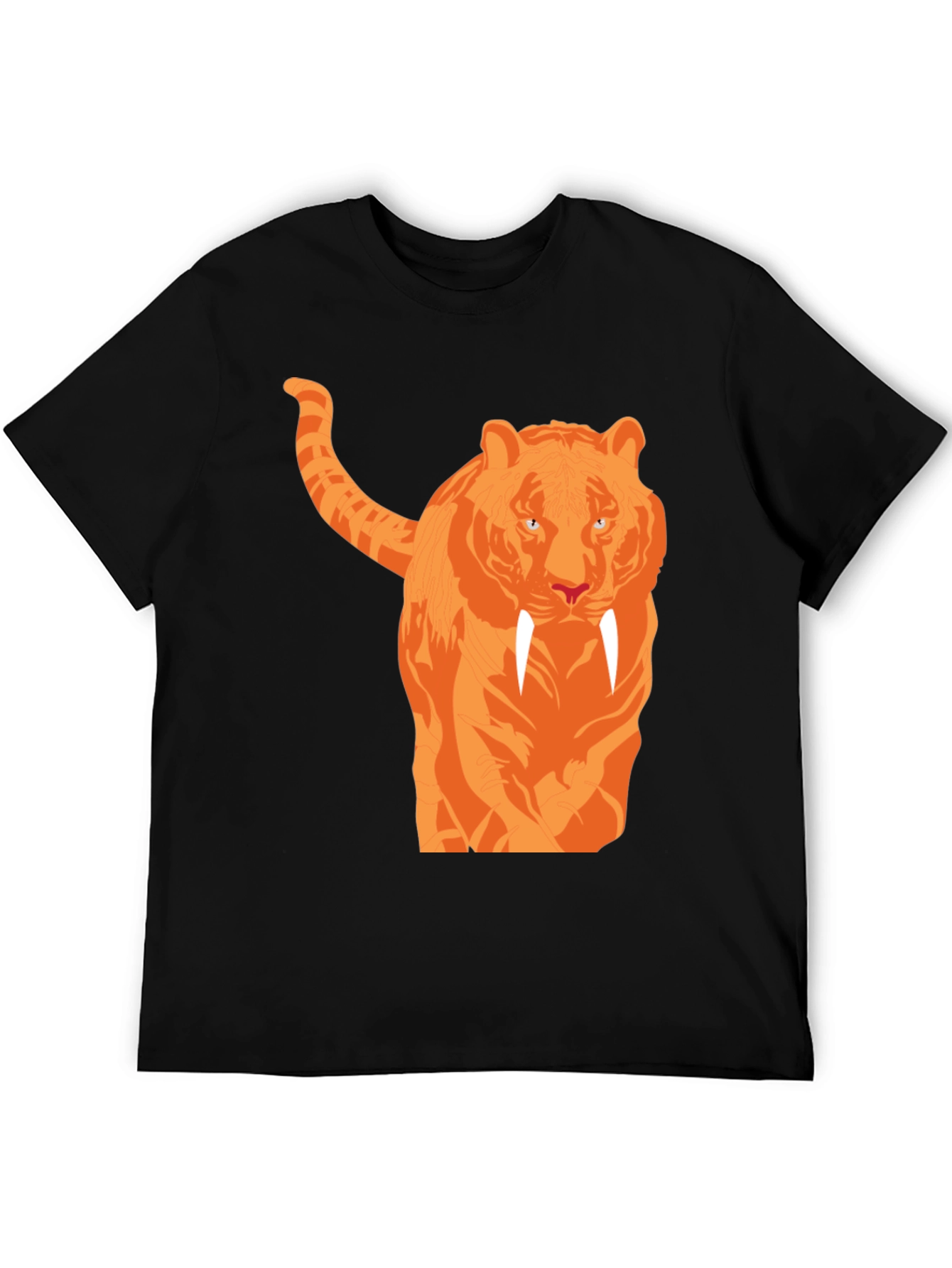 Black Cool Tiger Graphic Black T-Shirt view 5