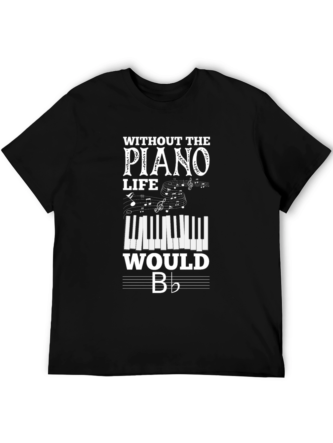 Black Piano Life T-Shirt - Music Lover Tee view 5