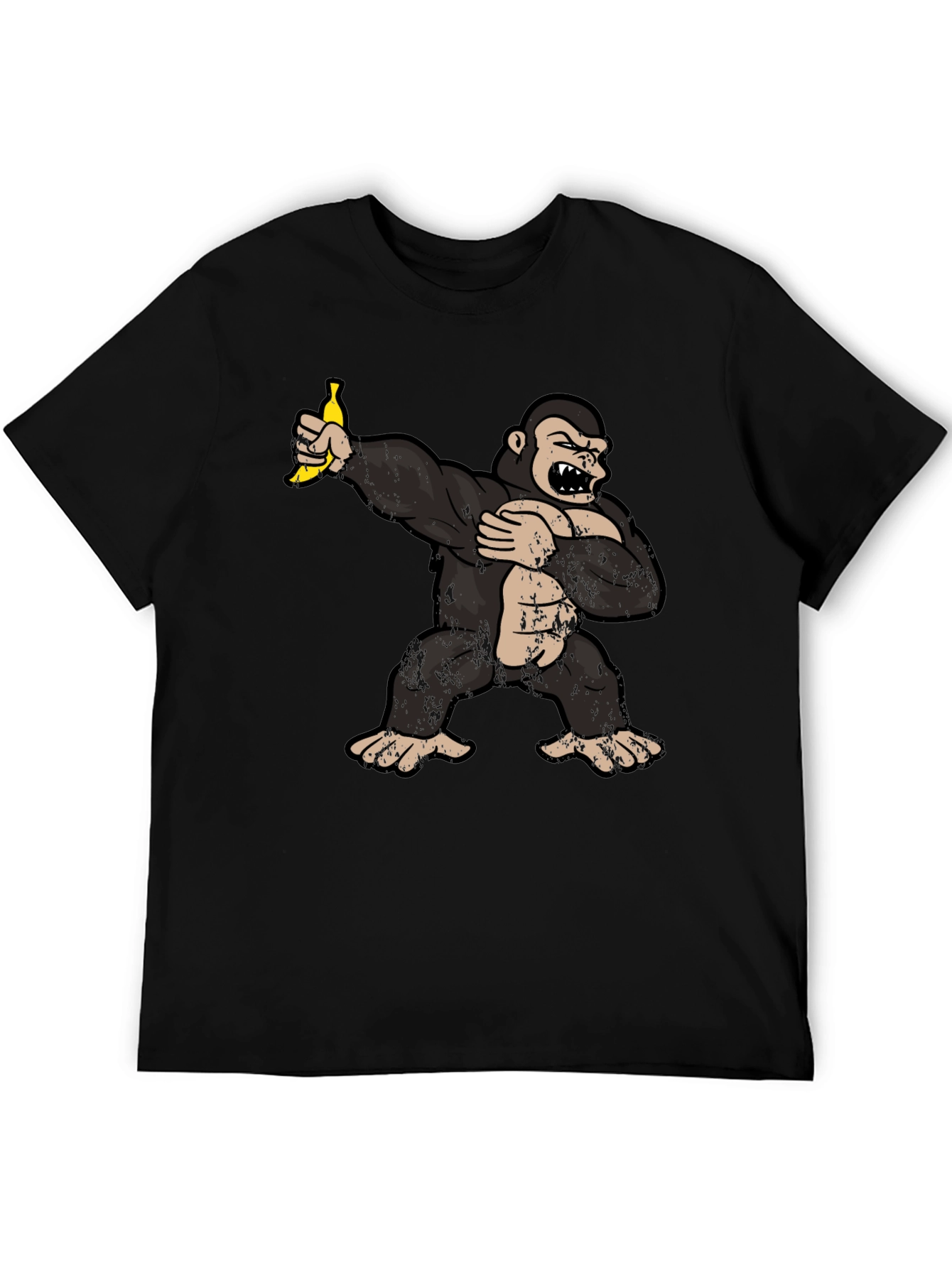 Black Dabbing Gorilla Graphic Tee - Funny Ape T-Shirt view 5
