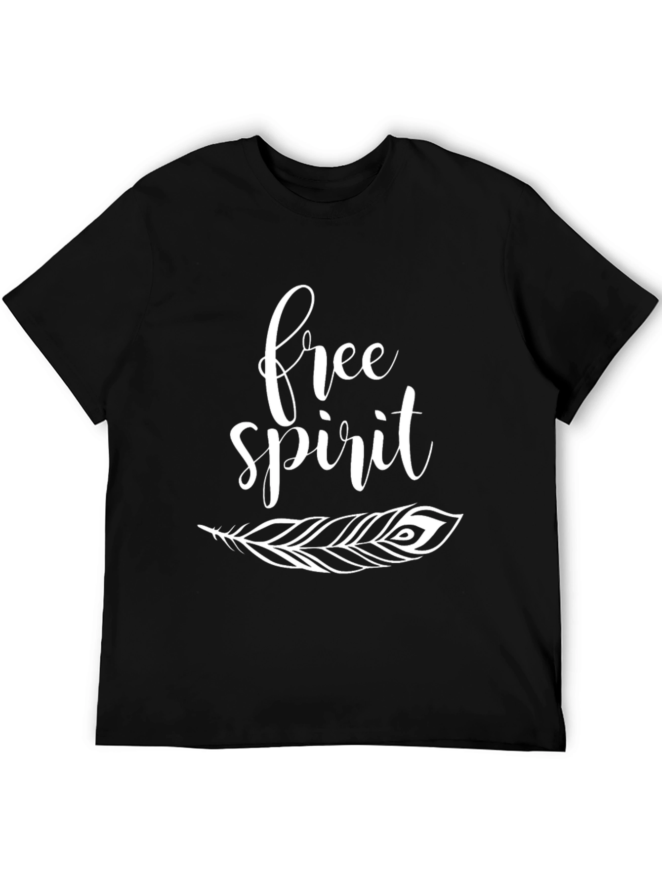 Black Free Spirit Feather Graphic Tee - Black view 5