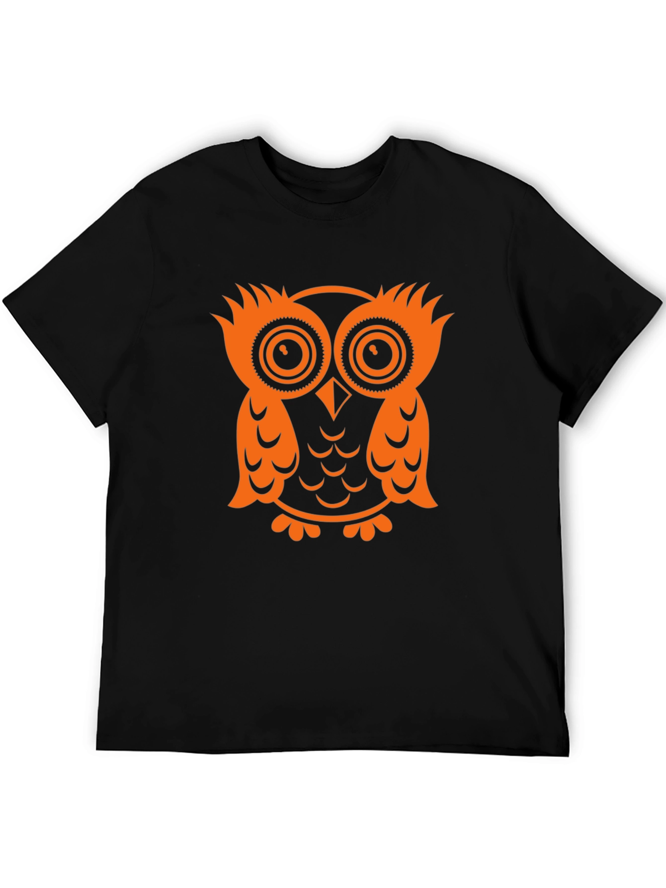 Black Owl Graphic Tee - Black Cotton T-Shirt view 5