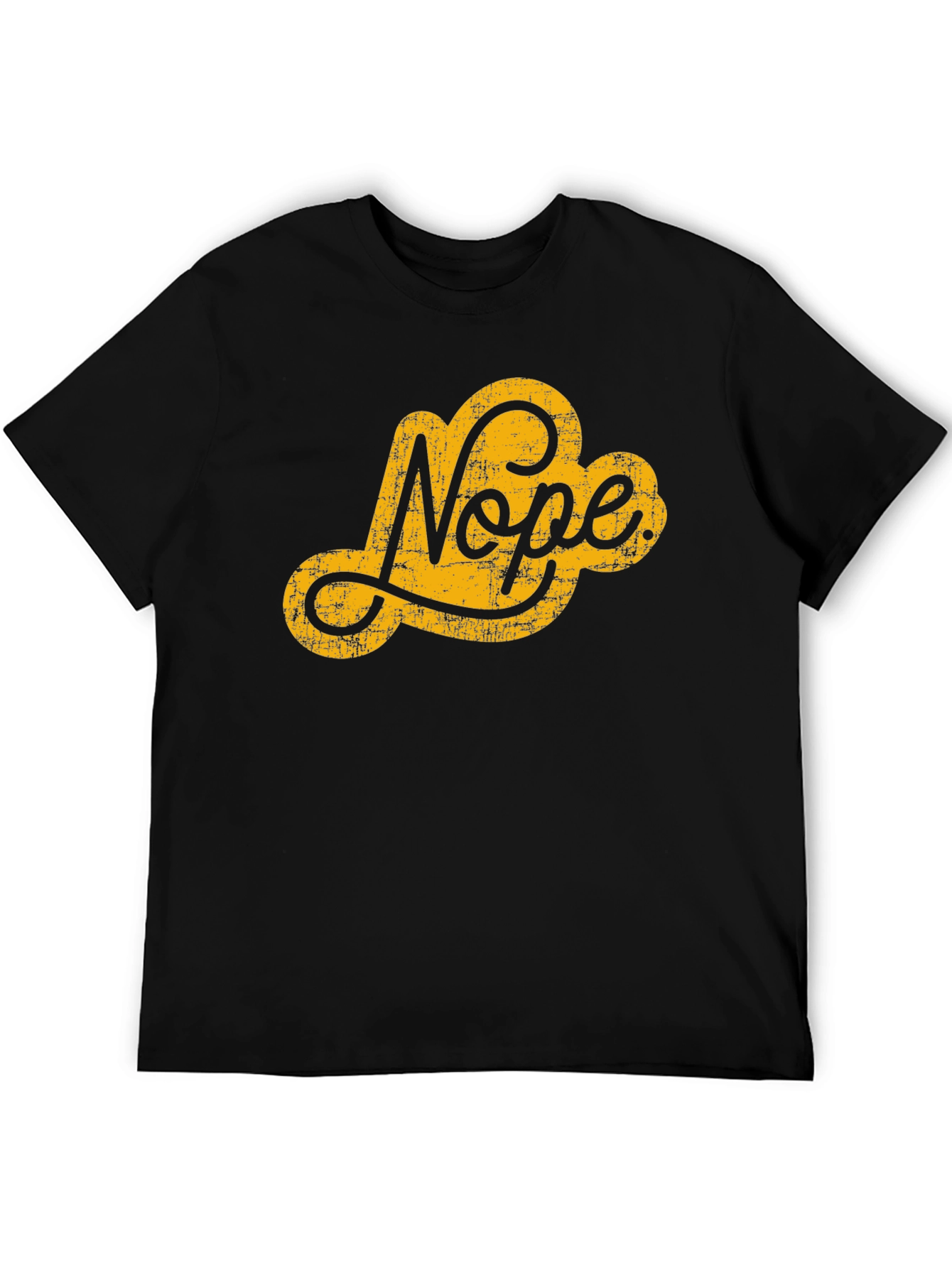 Black Nope Graphic Tee - Black Crew Neck T-Shirt view 5