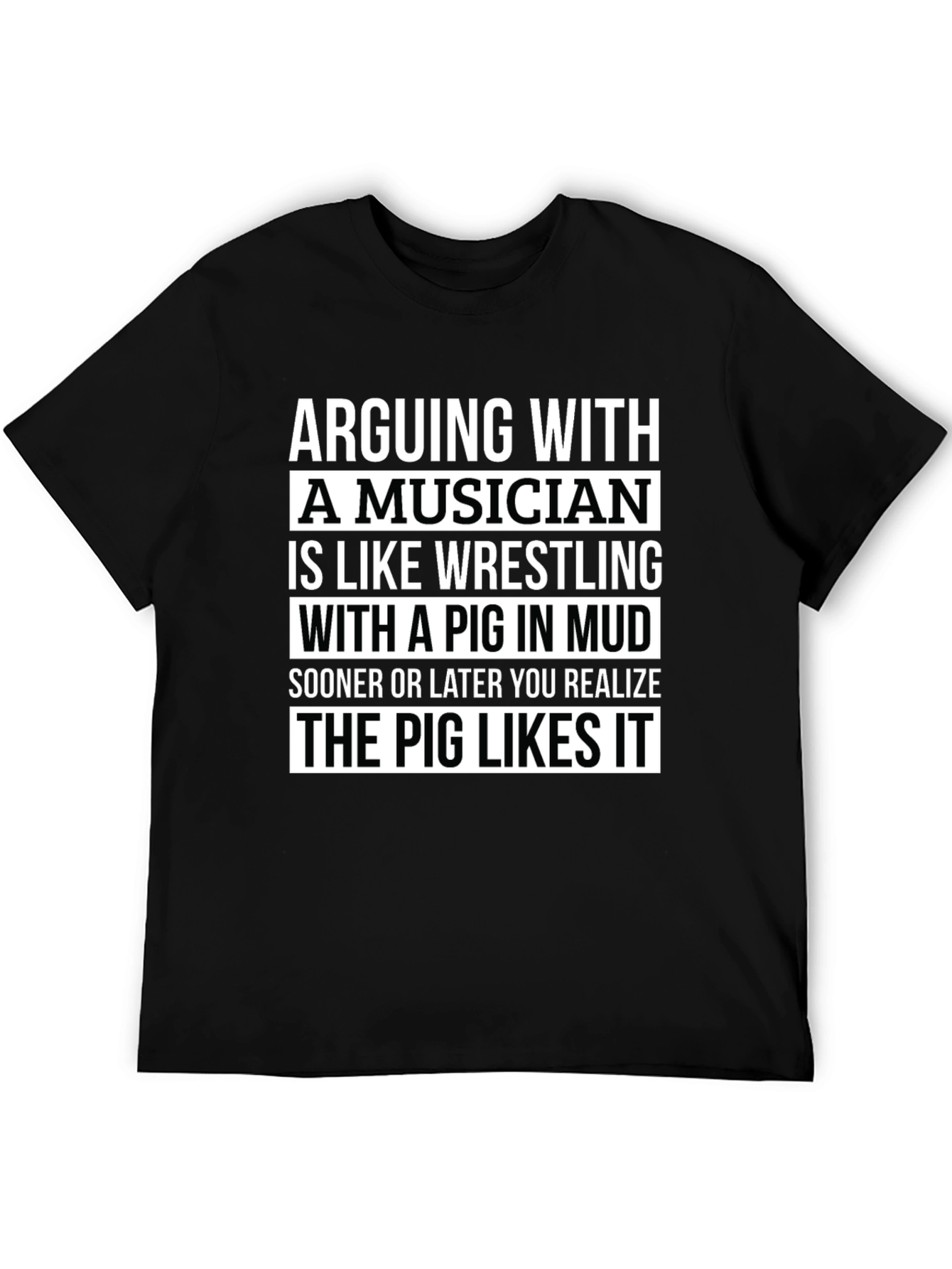 Black Arguing with a Musician T-Shirt view 5