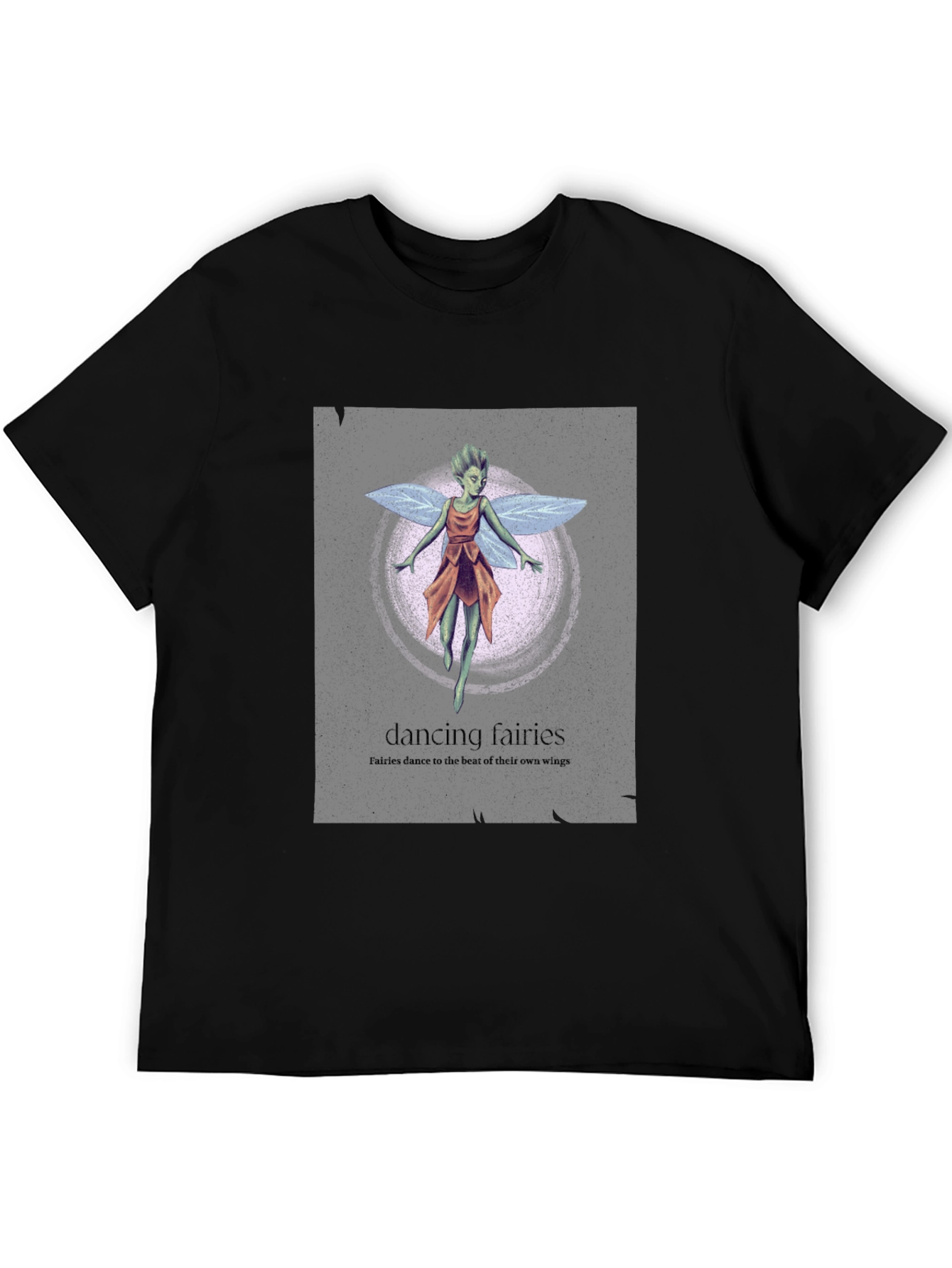 Black Dancing Fairies Graphic Tee - Unique Design, Soft Cotton view 5