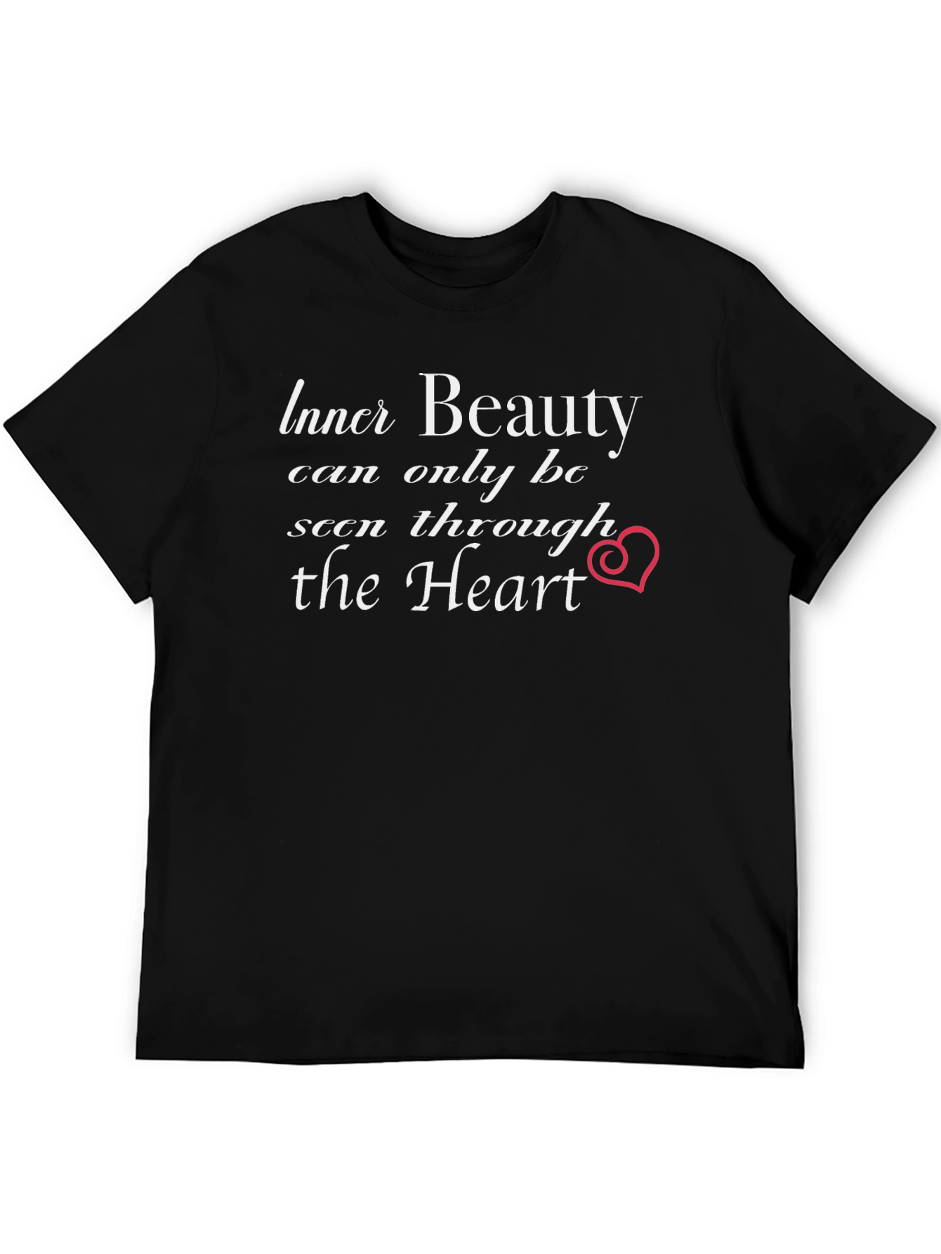 Black Inner Beauty Heart Graphic Black T-Shirt view 5