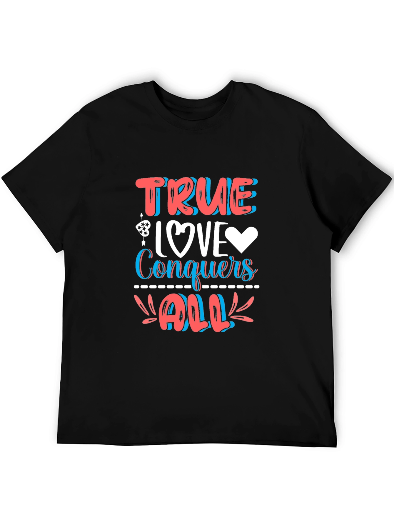 Black True Love Conquers All Graphic Tee - Stylish Comfort Fit view 5