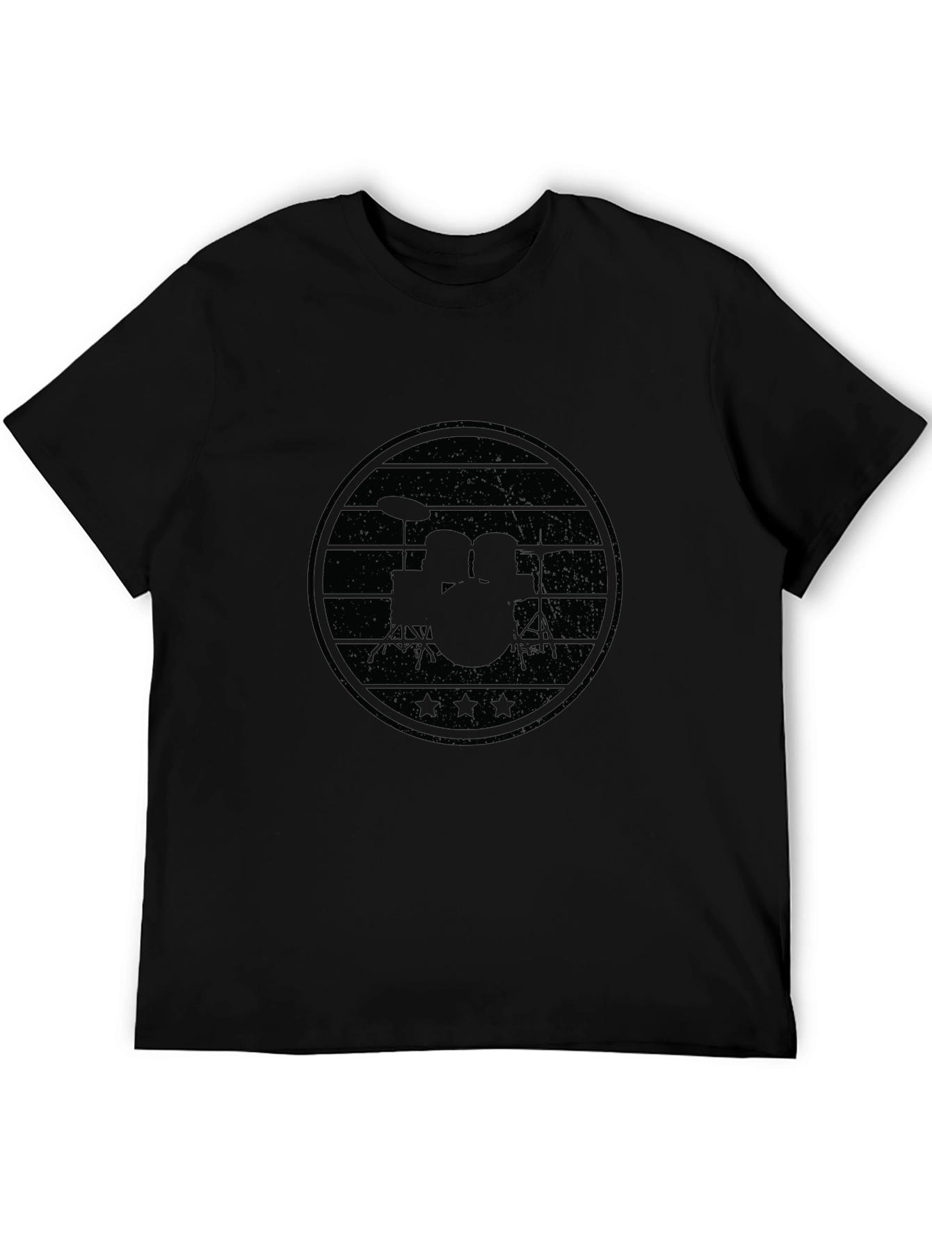 Black Black Drum Kit Graphic T-Shirt view 5