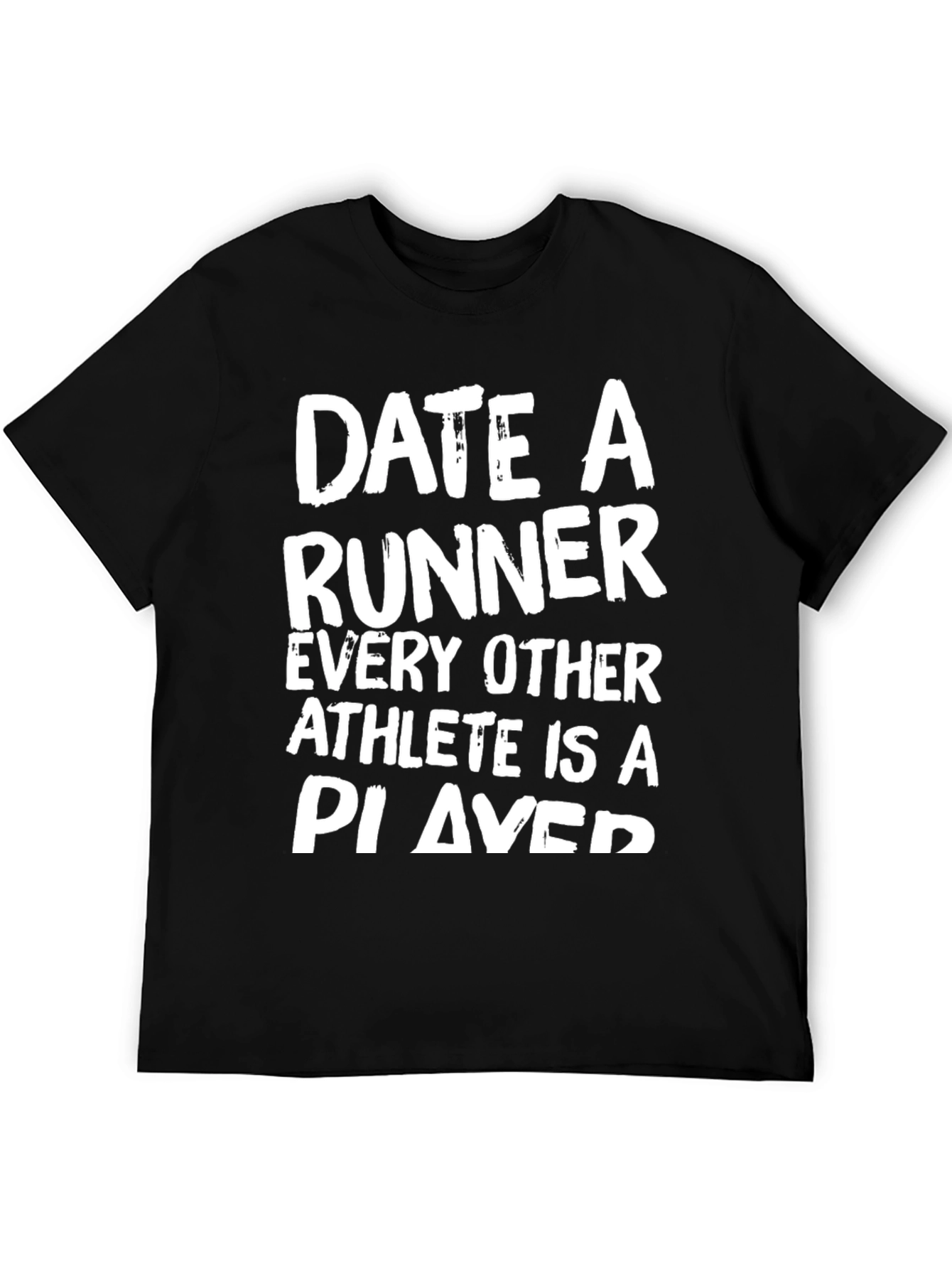 Black Date a Runner Black Graphic T-Shirt view 5