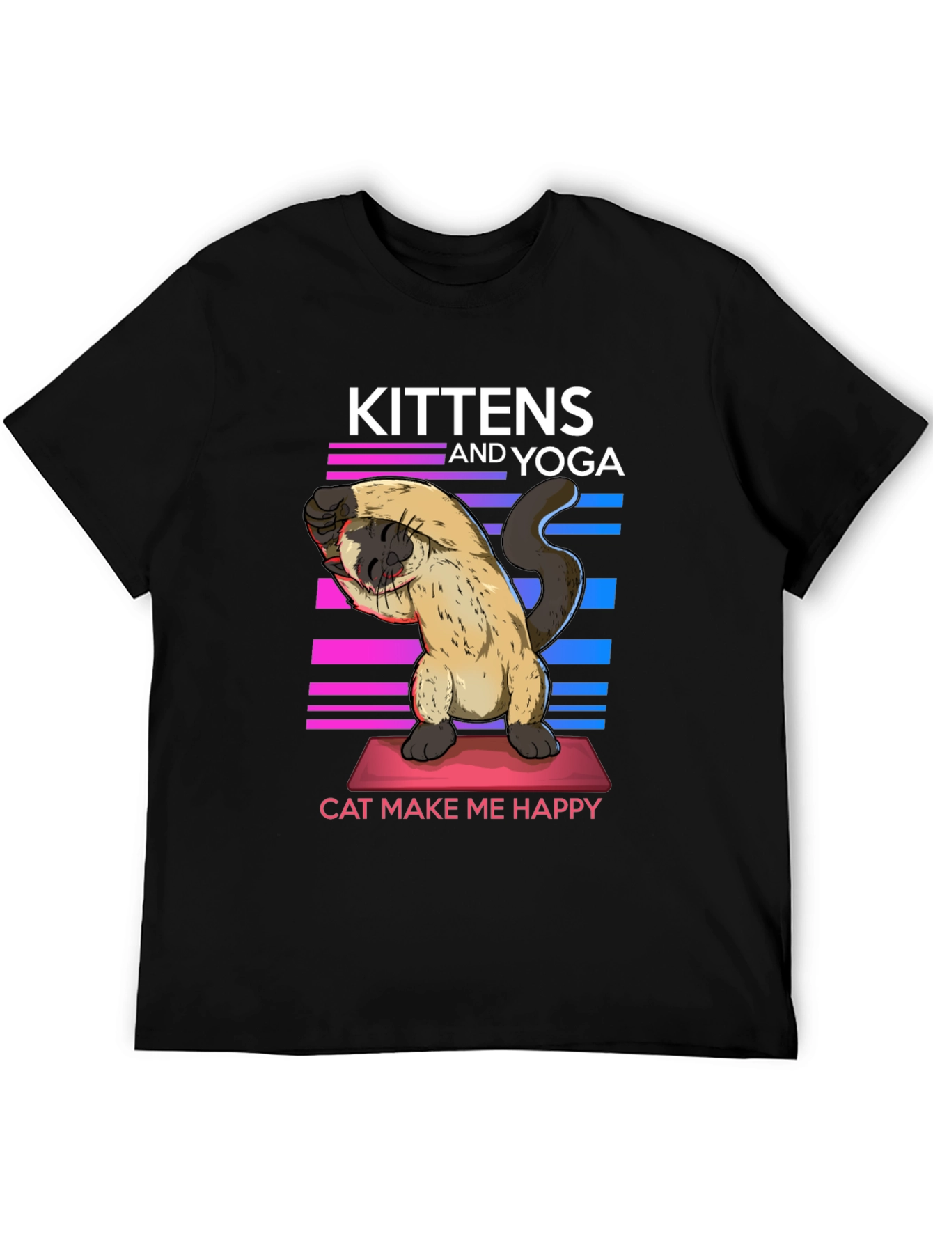 Black Kittens & Yoga Cat Lover T-Shirt view 5