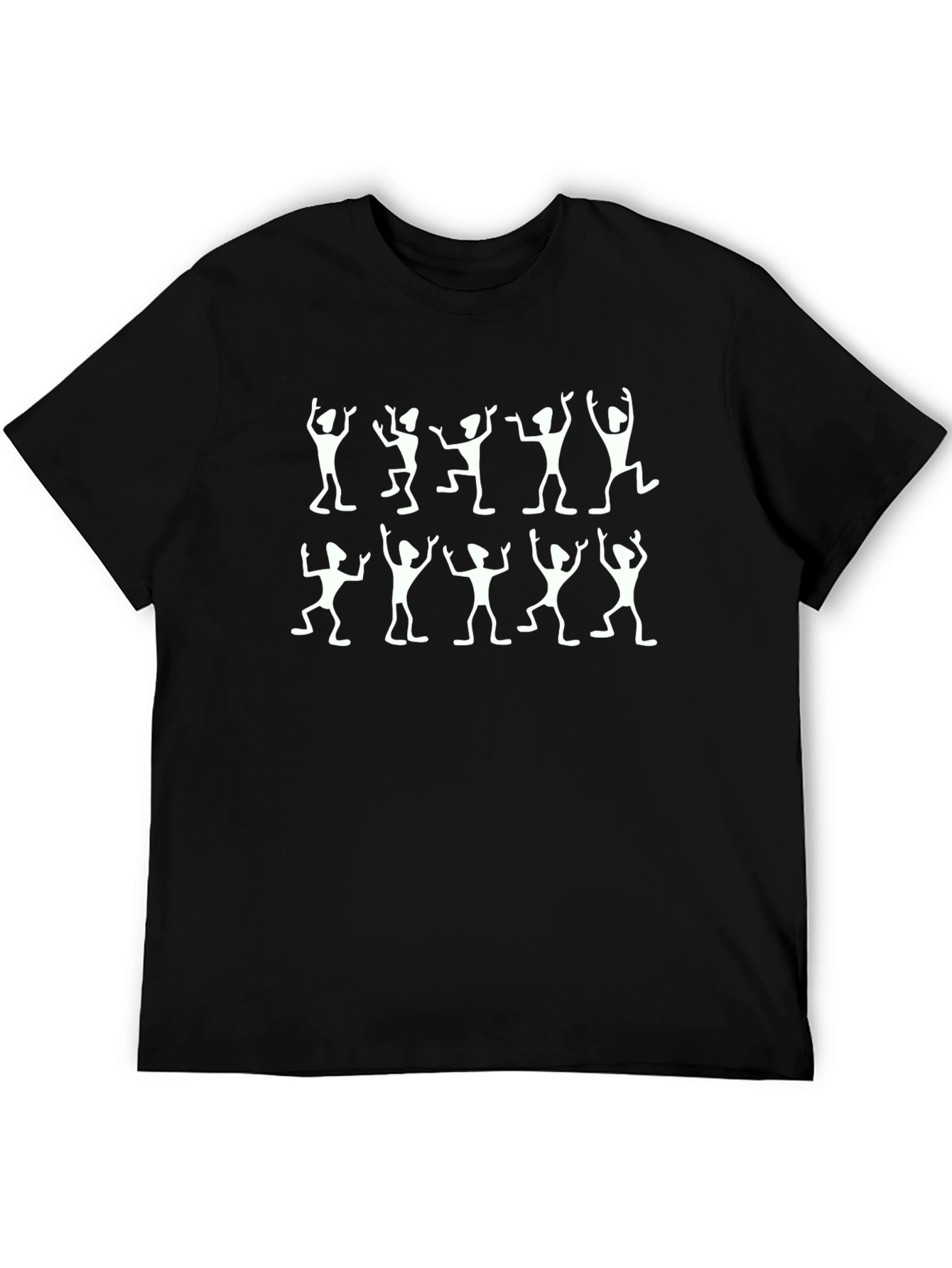 Black Dancing Figures Black Crew Neck T-Shirt view 5