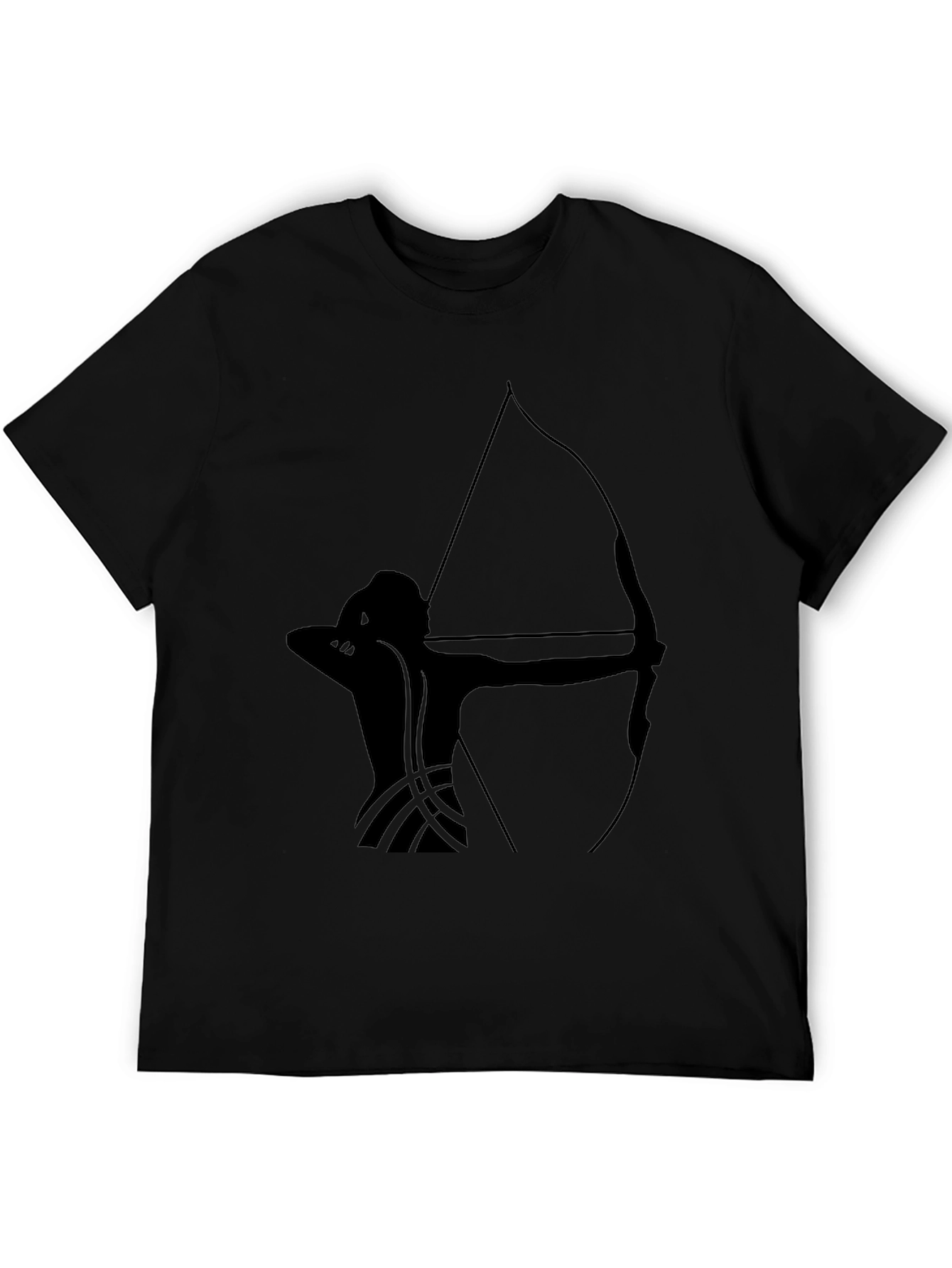 Black Archery Silhouette Black T-Shirt view 5