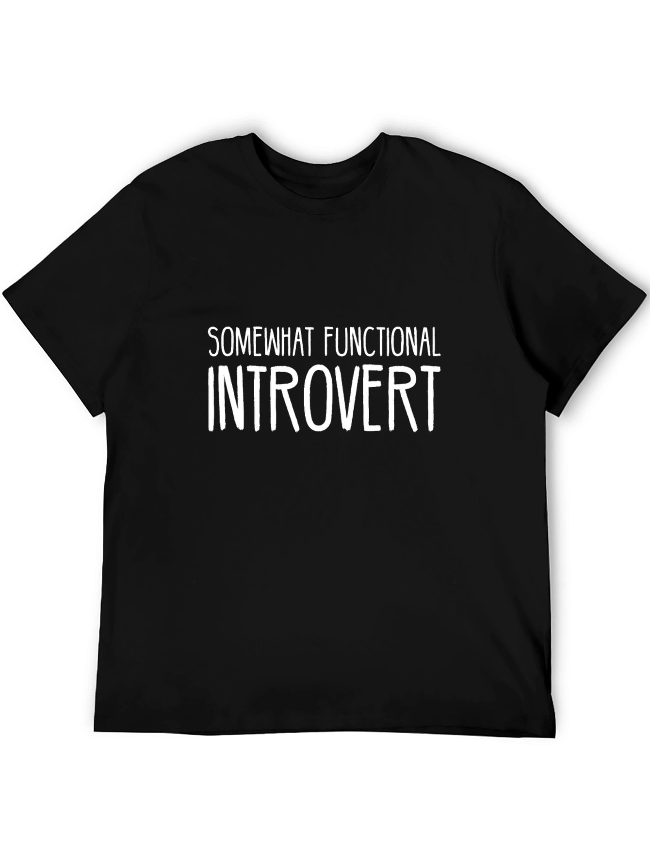 Black Somewhat Functional Introvert T-Shirt - Black view 5