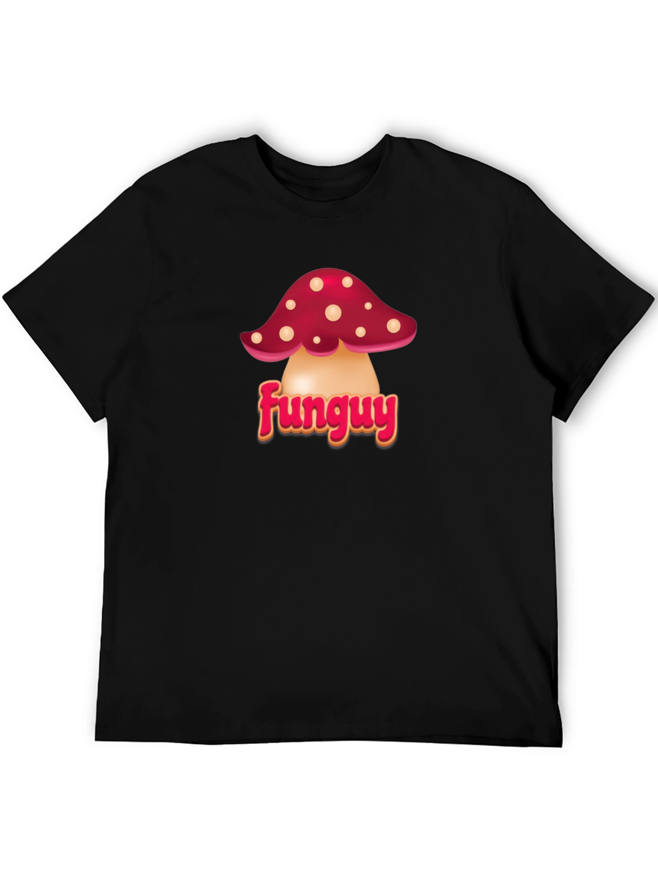 Black FunGuy Mushroom Graphic Tee - Black Cotton T-Shirt view 5