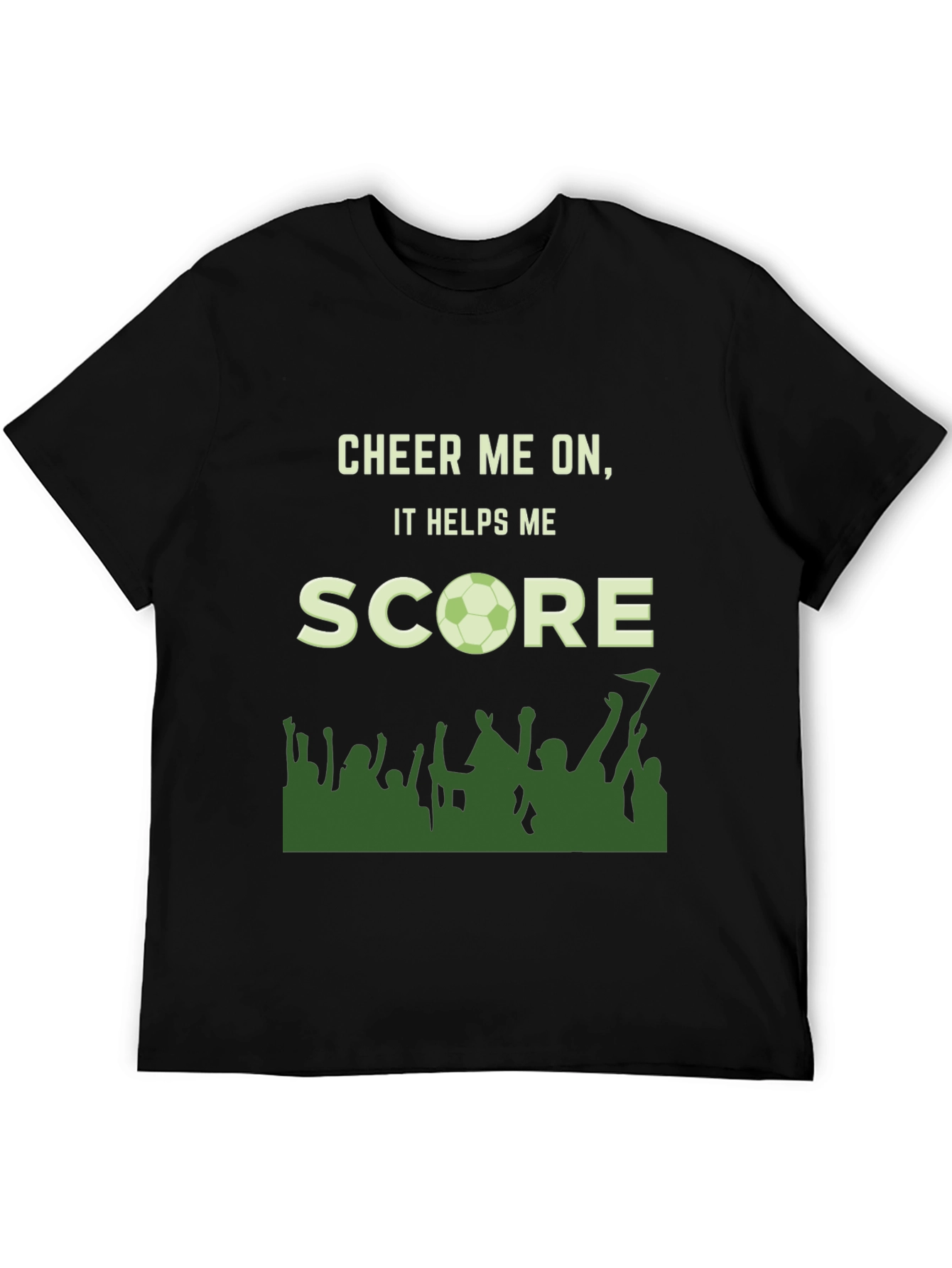 Black Cheer Me On Soccer T-Shirt view 5