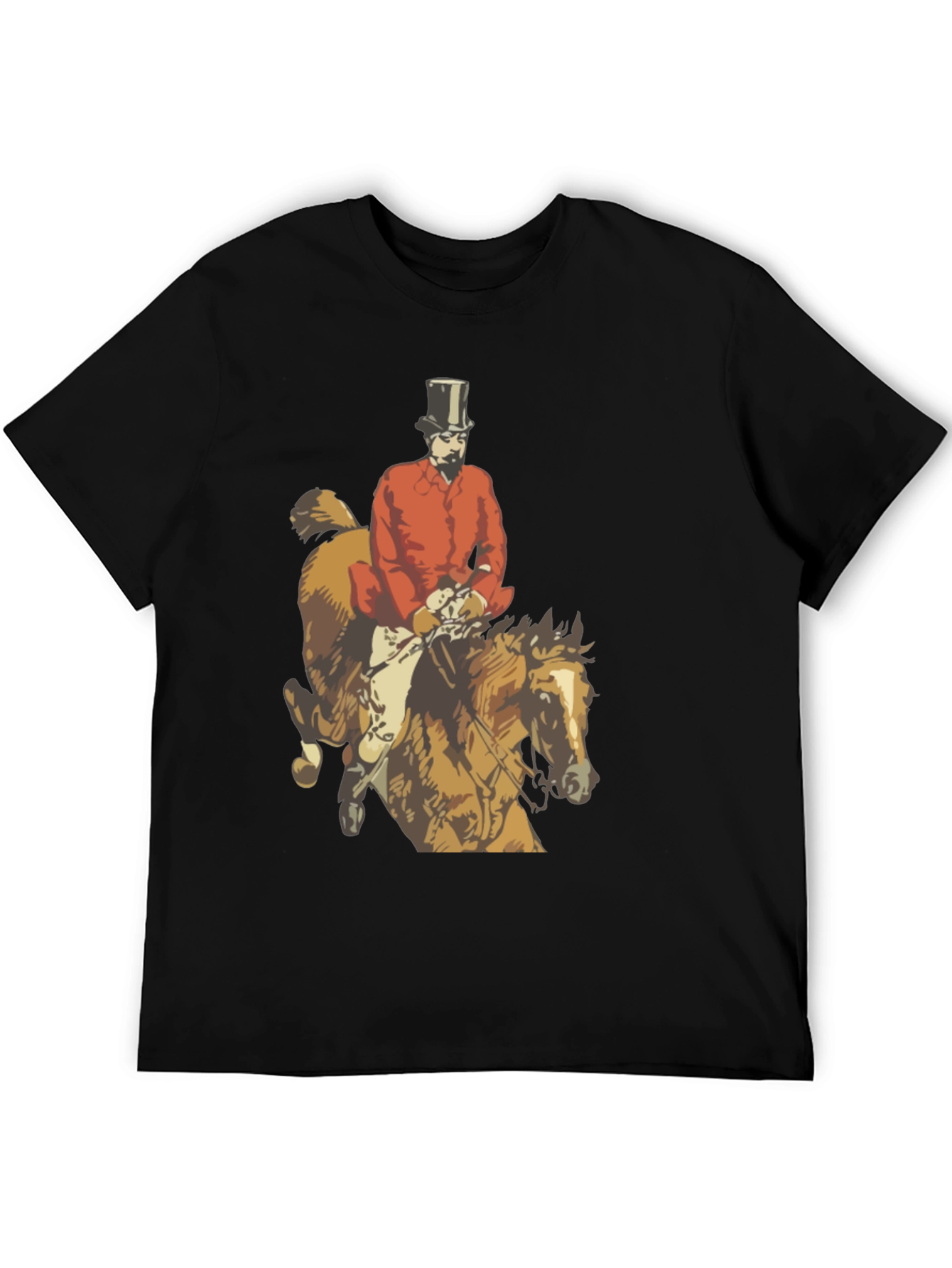 Black Equestrian Fox Hunter T-Shirt view 5