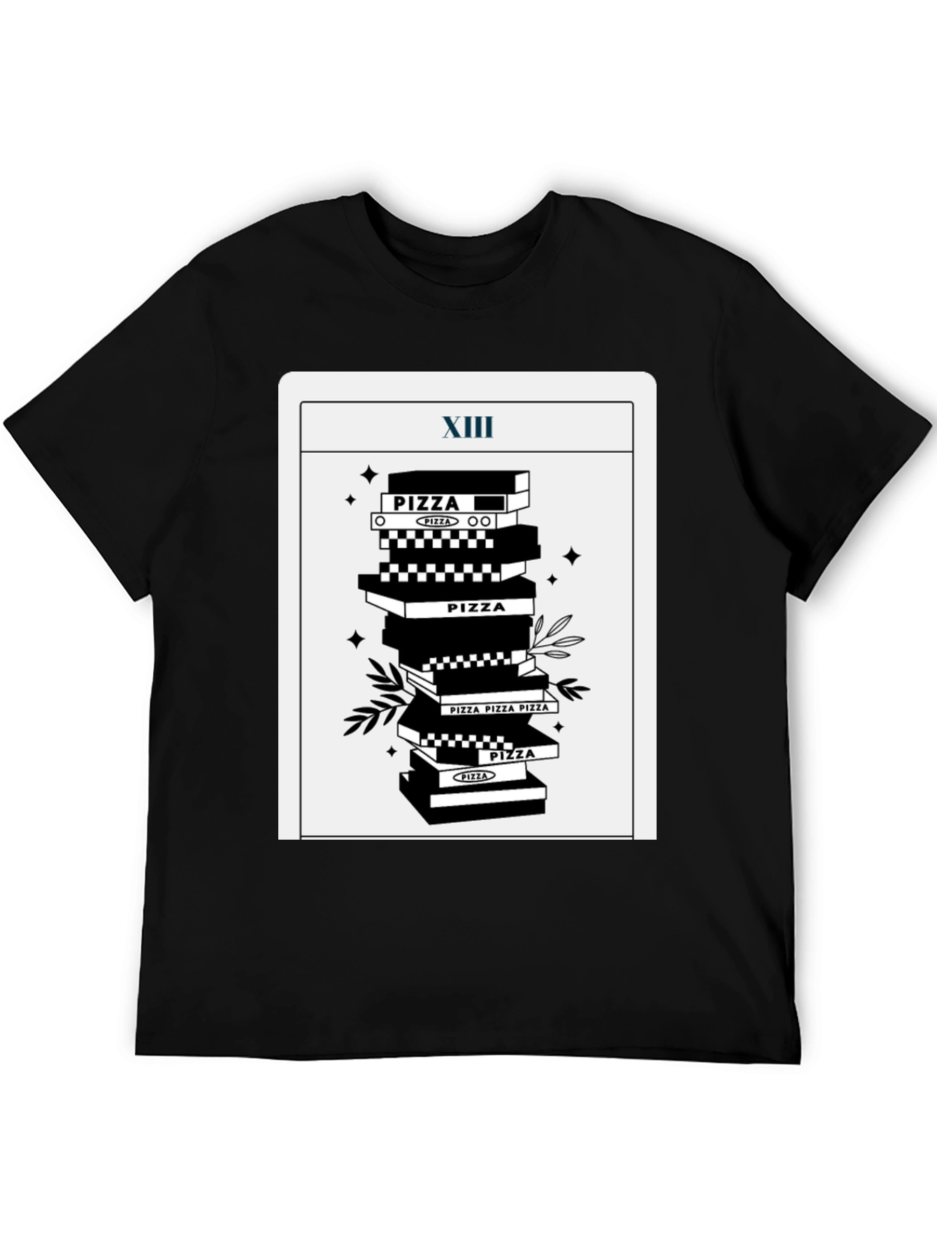 Black Pizza Tarot T-Shirt - Death Card Parody view 5