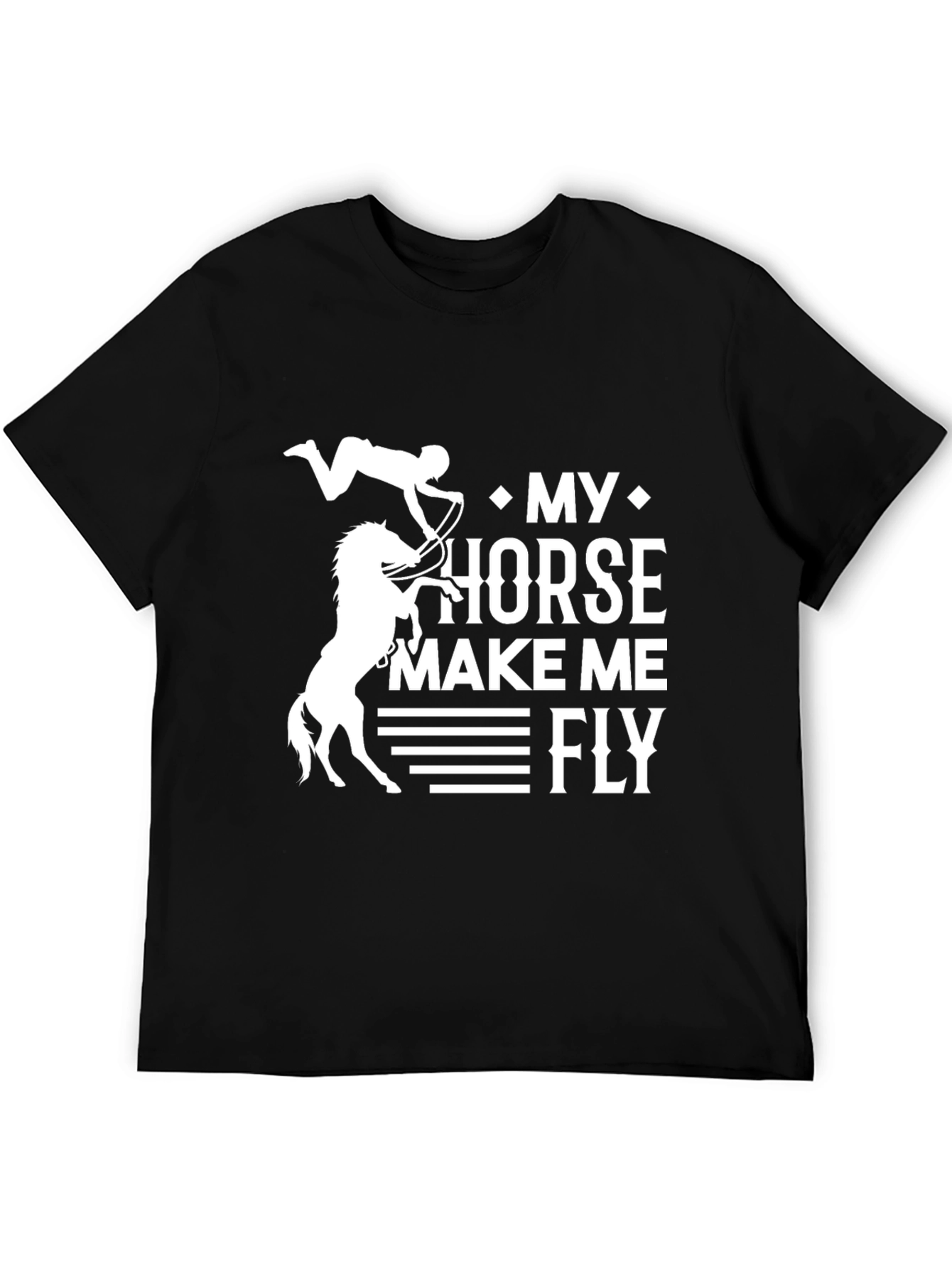 Black My Horse Makes Me Fly T-Shirt view 5