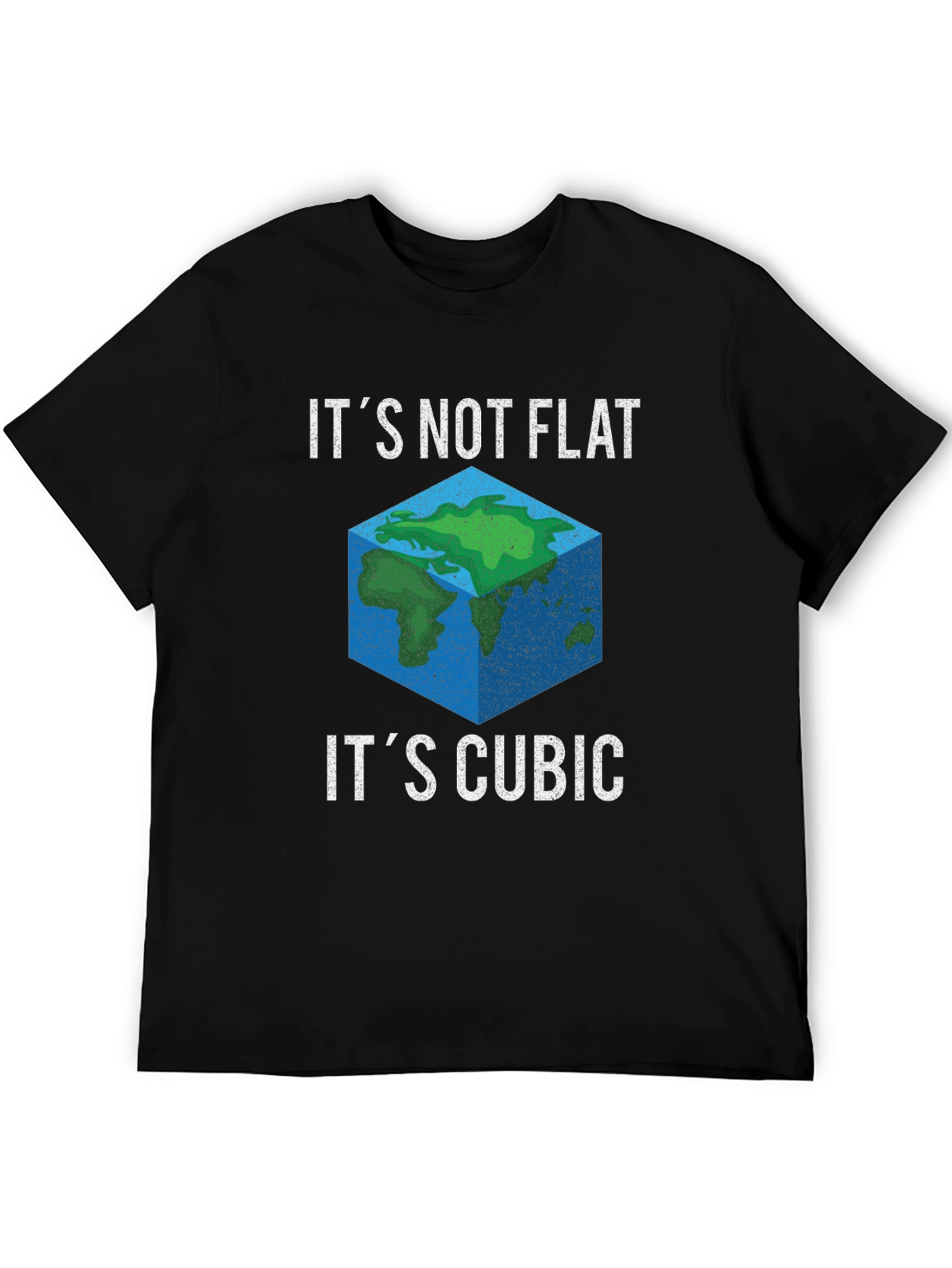 Black Cubic Earth Graphic Tee - Funny Flat Earth Alternative view 5