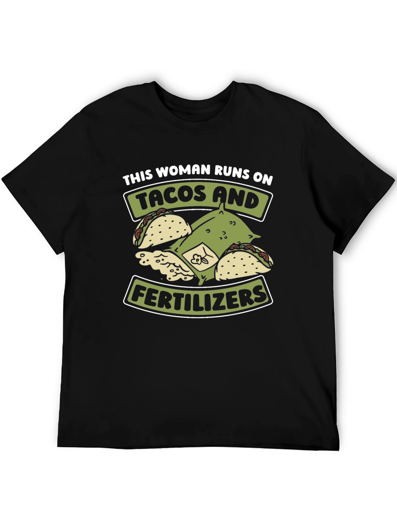 Black Tacos and Fertilizer T-Shirt view 5