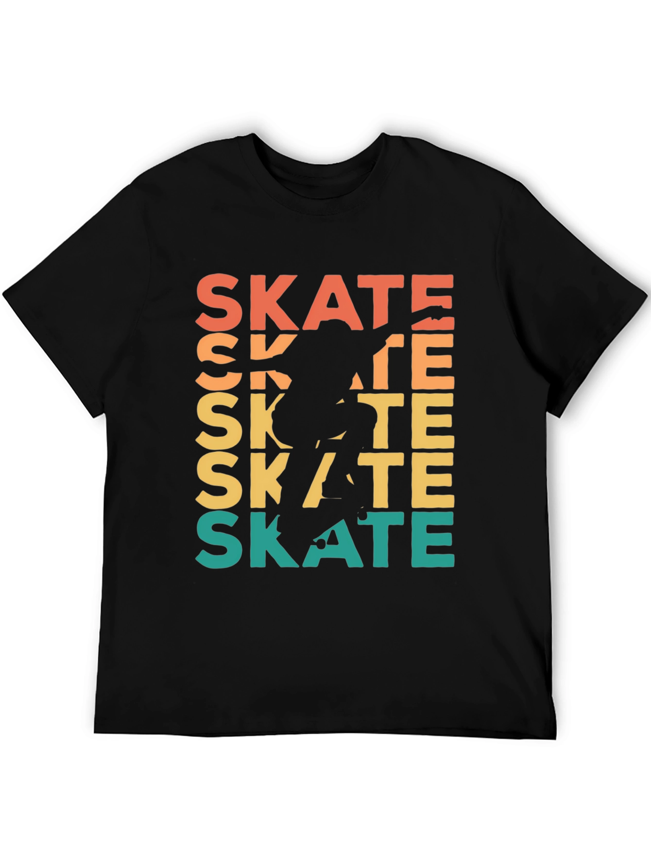 Black Retro Skate T-Shirt - Cool Skater Design view 5
