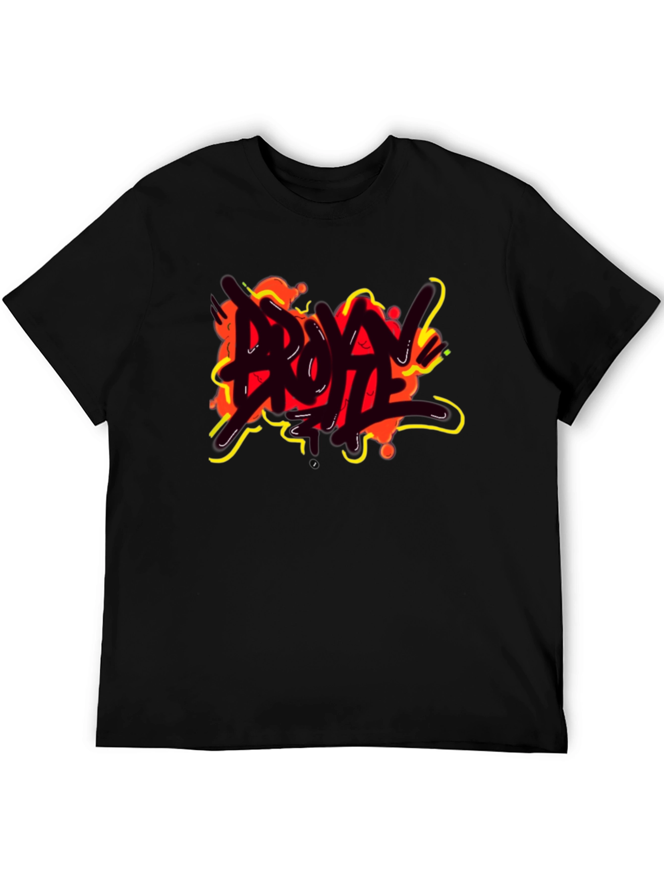 Black Edgy Graphic Tee - Bold Artistic Streetwear T-Shirt view 5