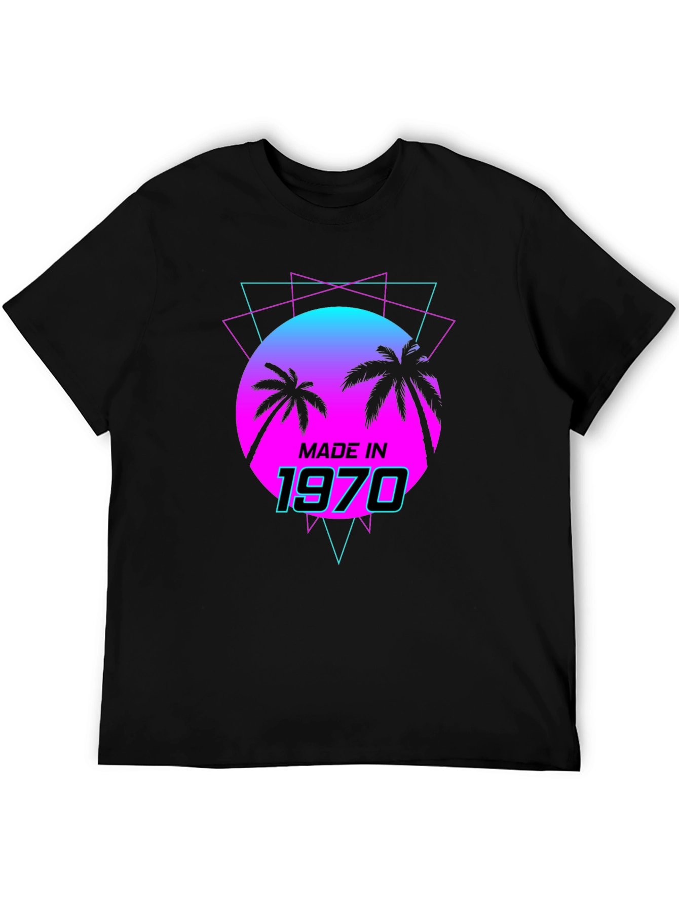 Black Made in 1970 Retro T-Shirt view 5